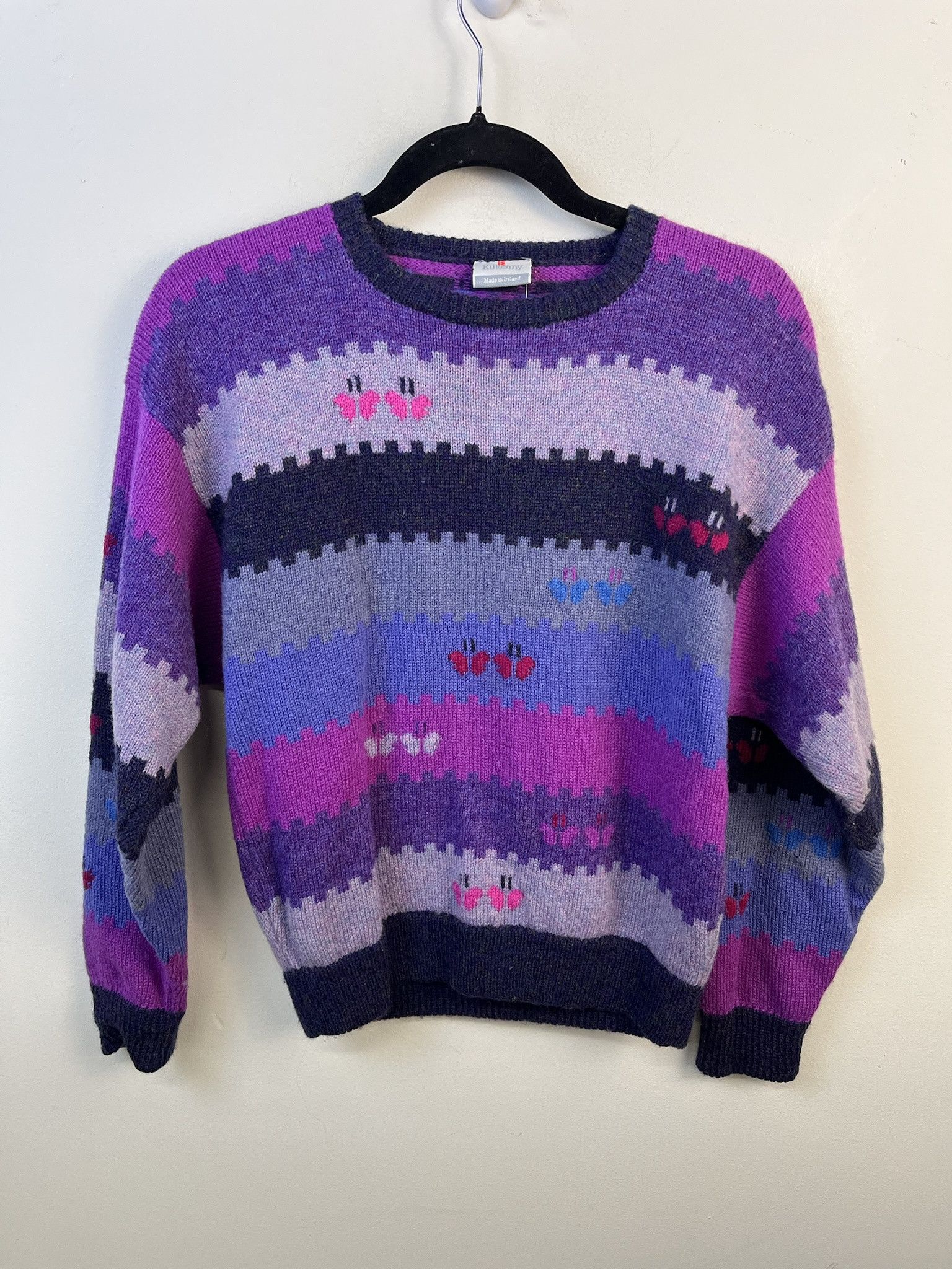 Vintage Vintage Knit Sweater 1990s Thick Knit Kilkenny Purple Butterfly Field Knit Swetaer Size S Size US S / EU 44-46 / 1 - 1 Thumbnail