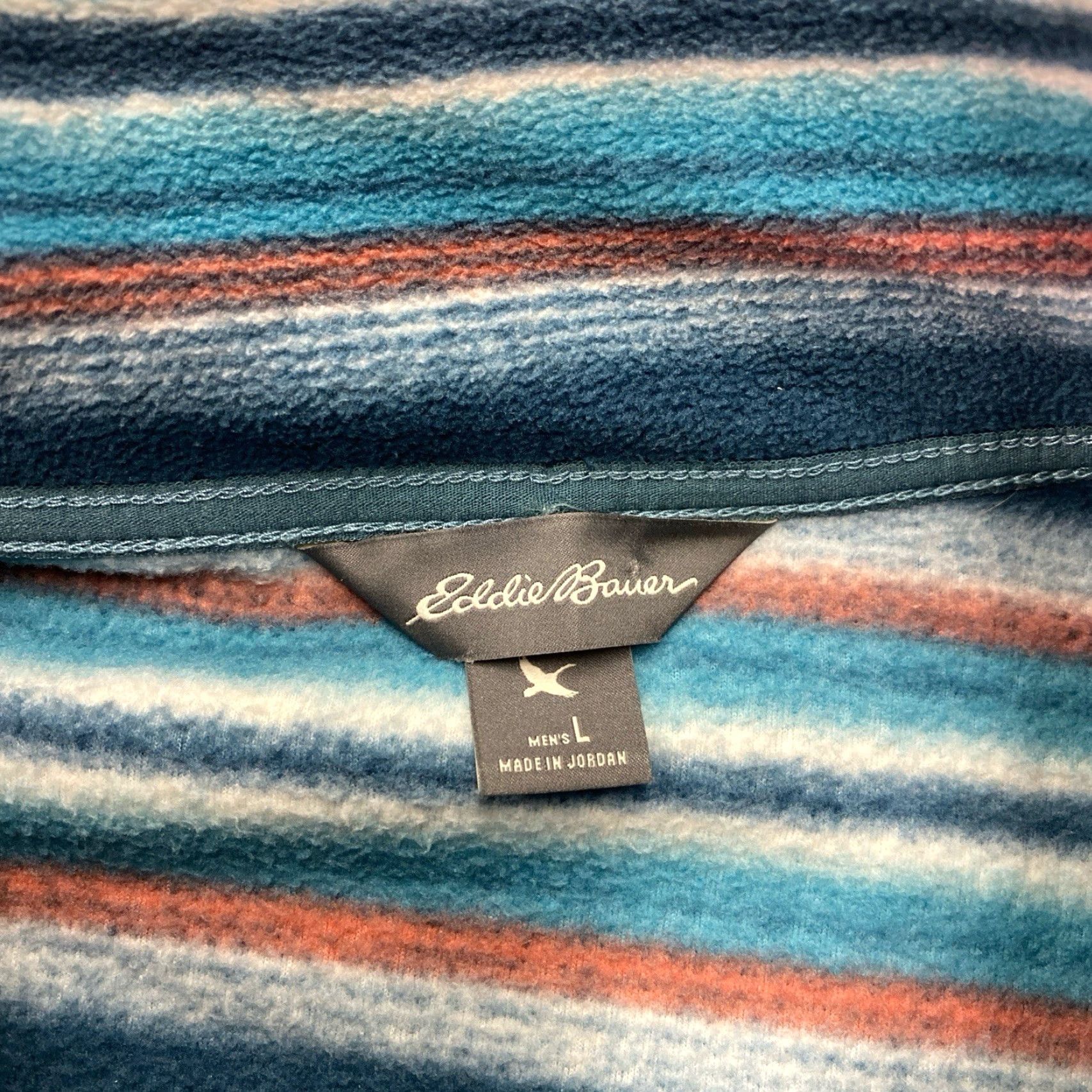 Eddie Bauer Eddie Bauer Sweater Mens L Striped Fleece 1/4 Button Pullover Blue Size US L / EU 52-54 / 3 - 2 Thumbnail