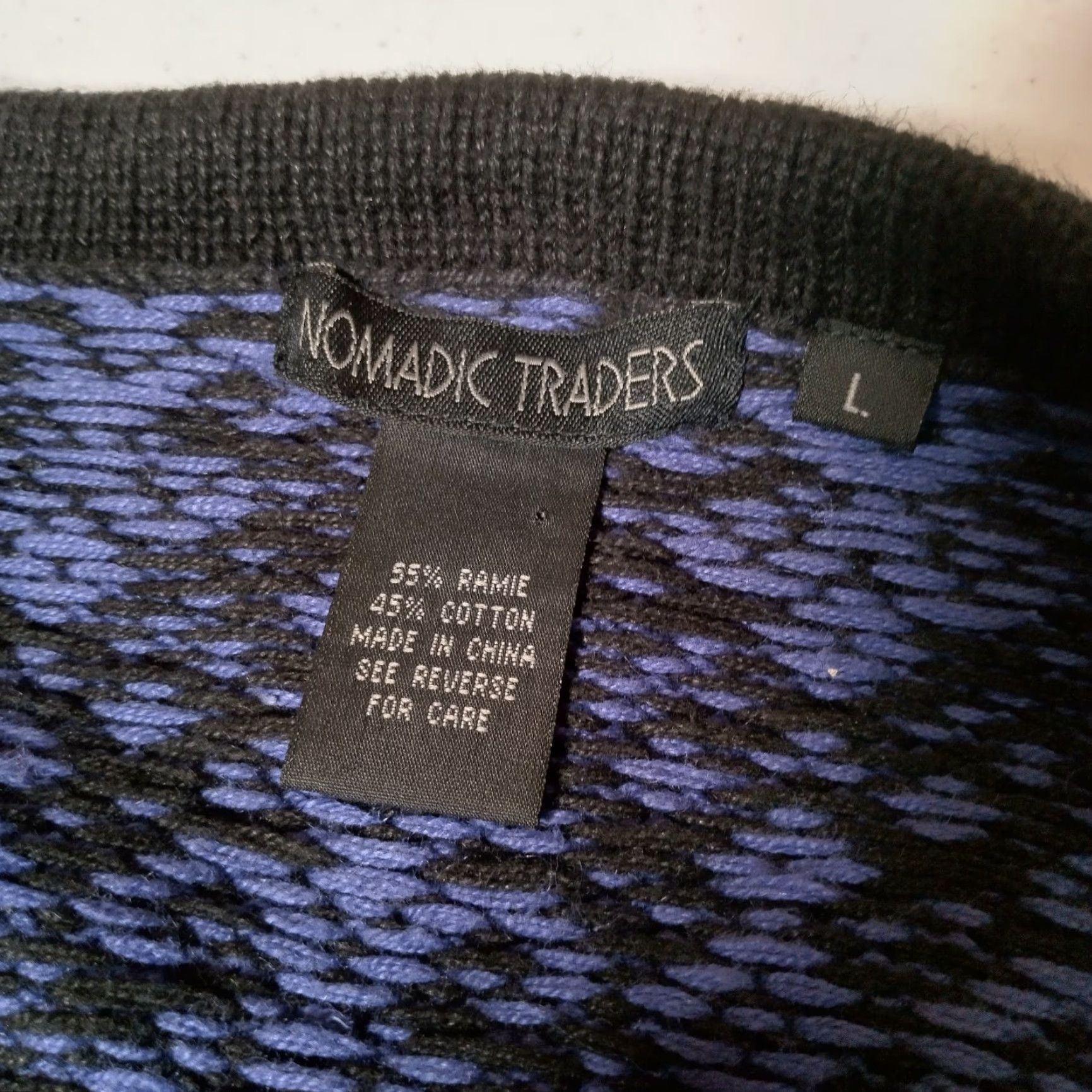 Vintage VINTAGE Nomadic Traders Cardigan Sweater Women L Blue Fleur De Lis Nordic Button Up Cardigan Womens Large Size L / US 10 / IT 46 - 7 Thumbnail