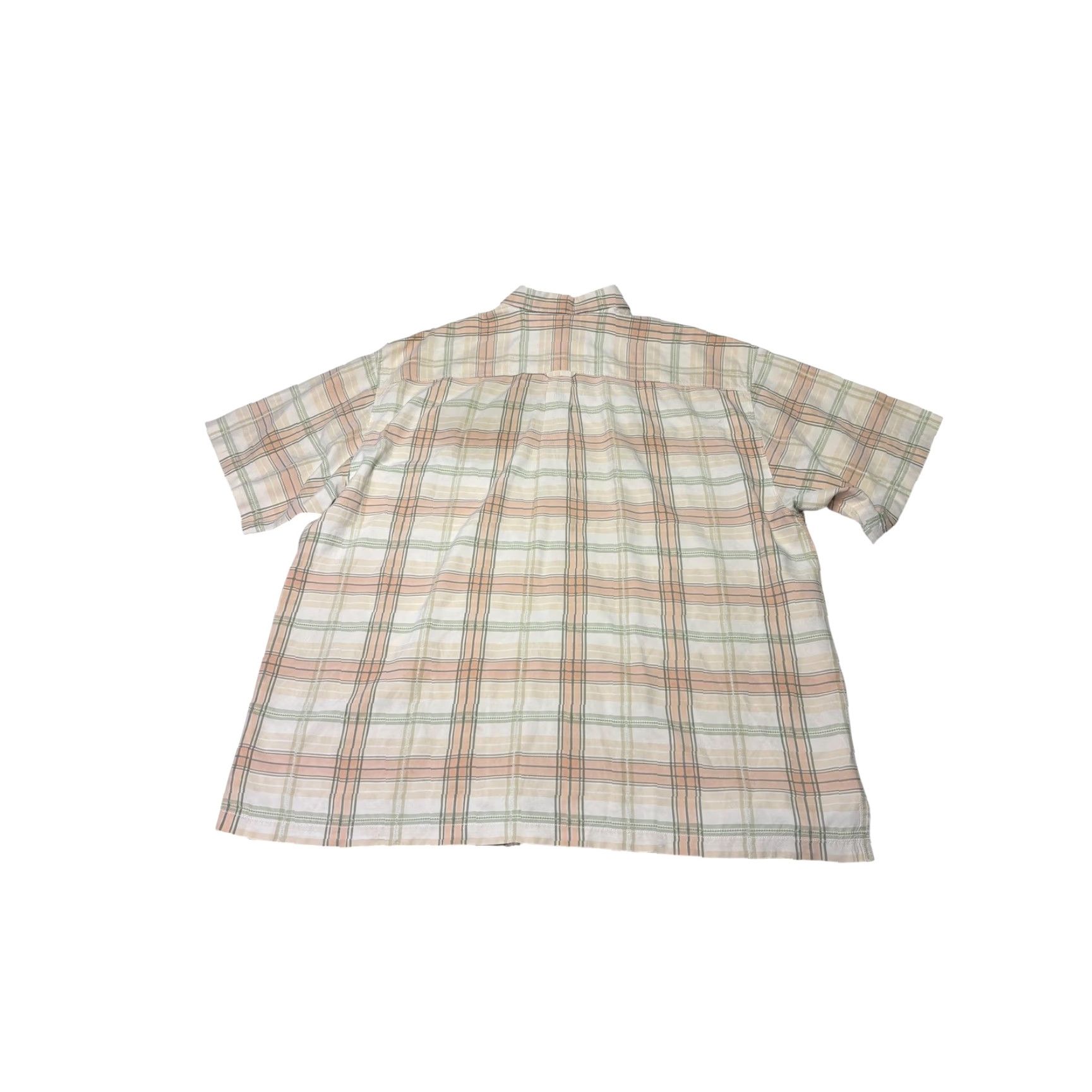 Tommy Bahama Tommy Bahama Mens 2XL Silk Cotton Plaid Short Sleeve Button Shirt Orange Green Multicolor Casual Travel Button-Up Pocket Size US XXL / EU 58 / 5 - 5 Thumbnail