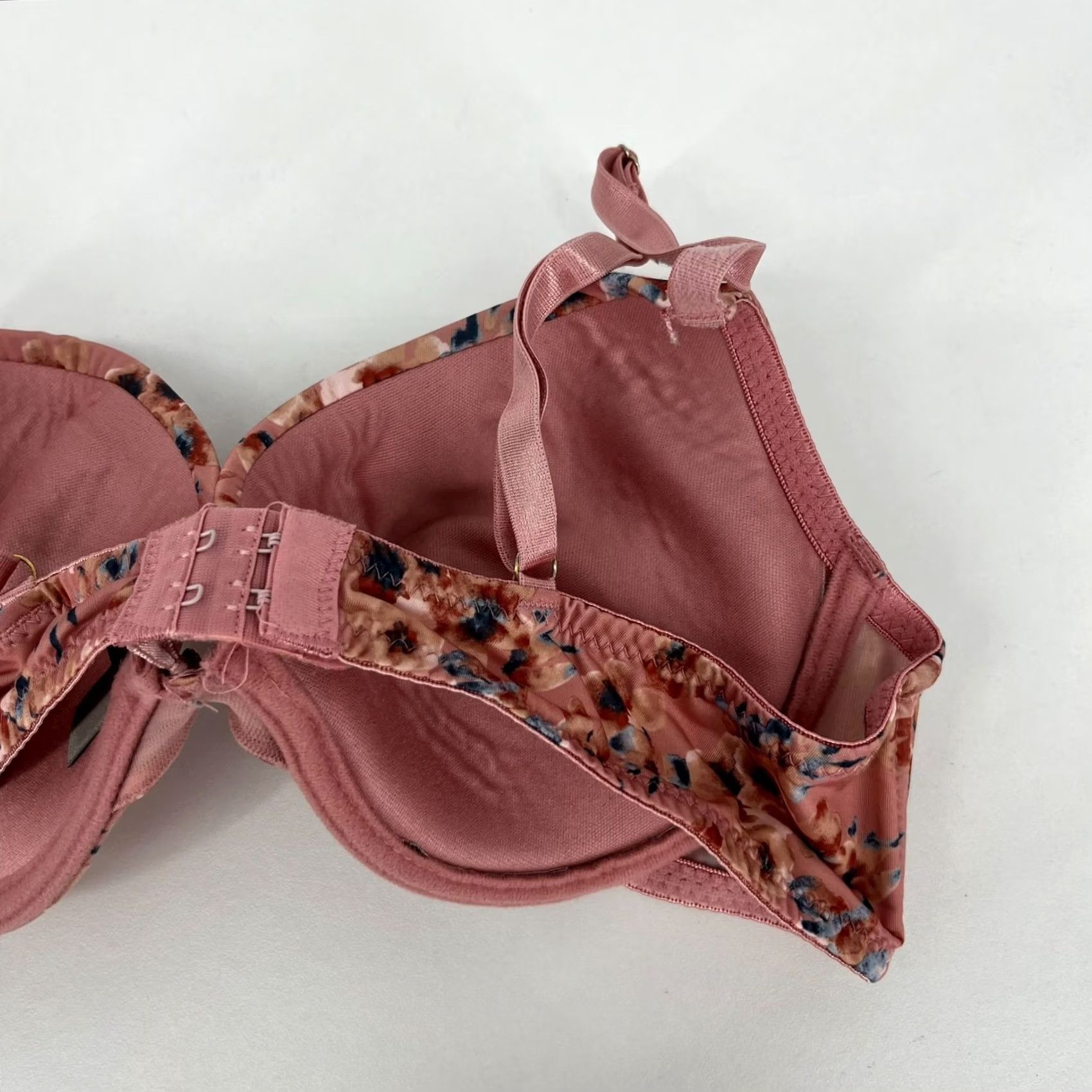 Pinko Daisy Fuentes Bra Women's 36C Pink Floral Print Underwired Push Up Shirt Adult Womens 36C Pink Floral Daisy Fuentes Bra Size ONE SIZE - 7 Thumbnail