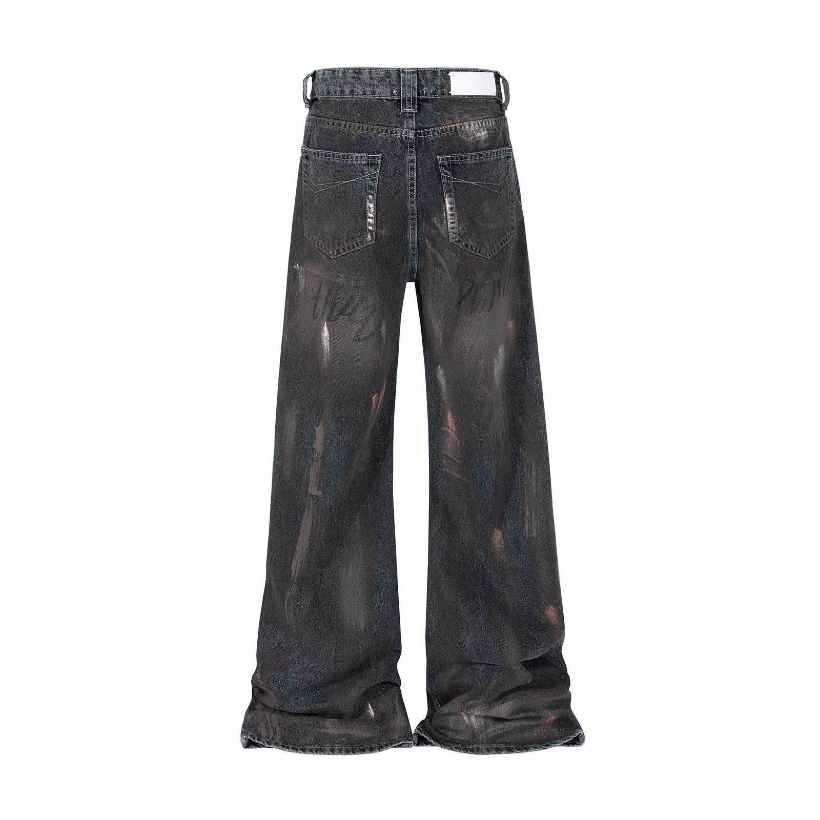 Japanese Brand × Jean × Vintage Faded Mud Dyed Hand-painted Baggy Jeans Size US 35 - 3 Thumbnail