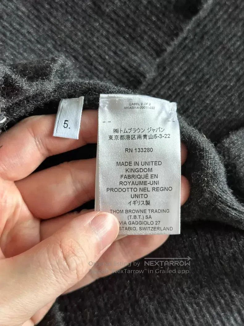 Thom Browne Thom Browne Dark Grey Cashmere Sweater Size US XXL / EU 58 / 5 - 4 Thumbnail
