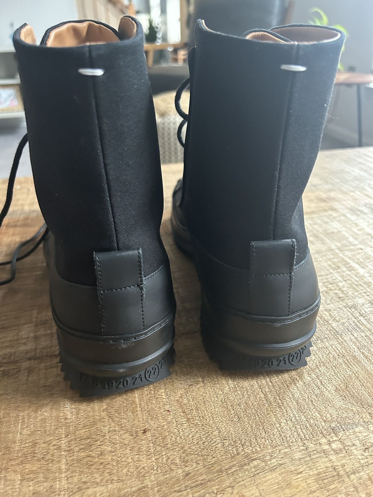 Maison Margiela Maison Margiela leather trimmed boot high top designer black Size US 10 / EU 43 - 2 Thumbnail