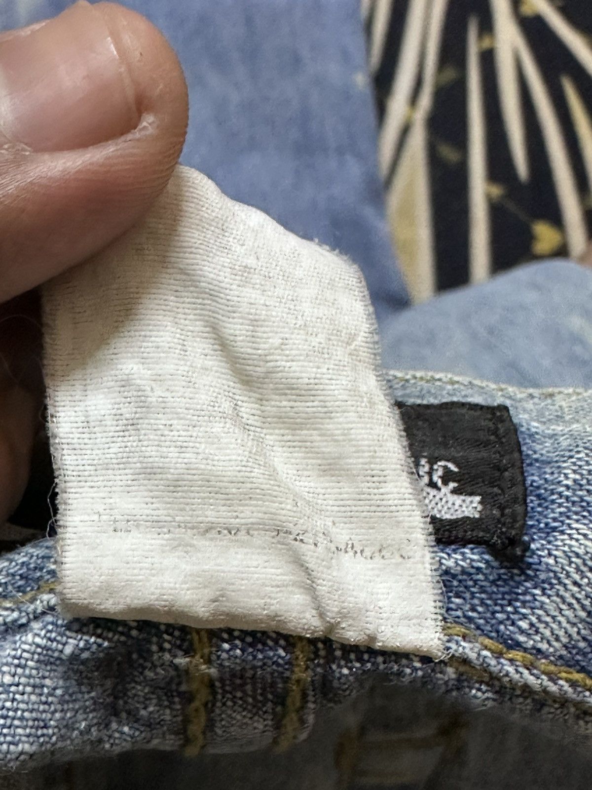 In The Attic Vintage In The Attic Mudwash Ripped Sashiko Style Denim Size US 29 - 10 Thumbnail
