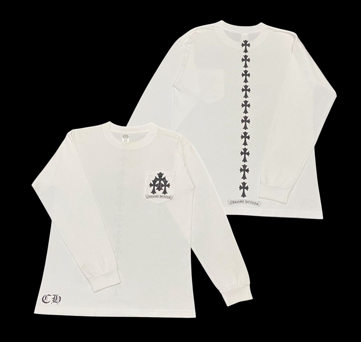 トップス Chrome Hearts print cross raglan tee Chrome Hearts flare raglan tee ch cross