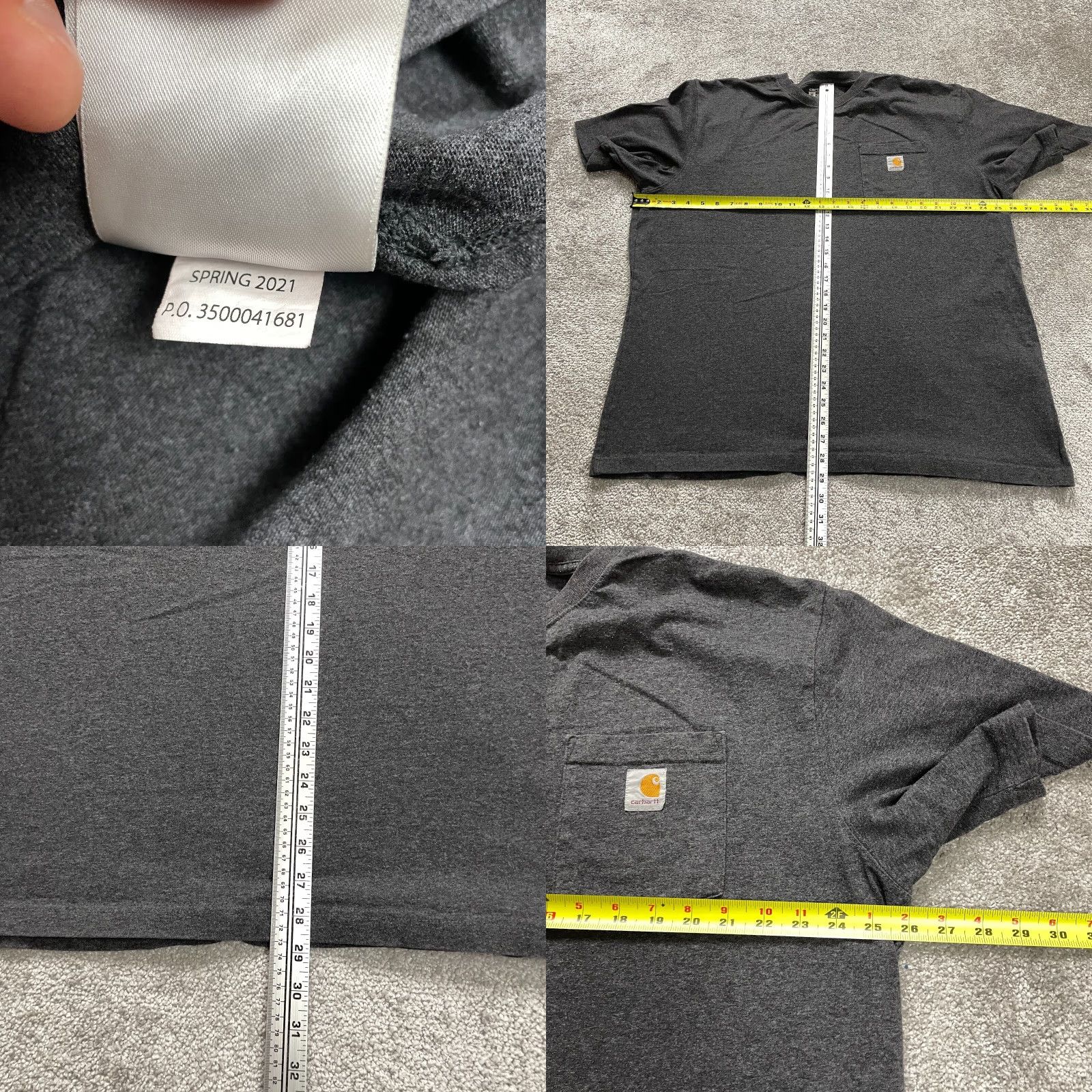 Carhartt VINTAGE Carhartt K87 Loose Fit T-Shirt Mens XL Gray Crew Neck Cotton Casual Pocket Tee Size US XL / EU 56 / 4 - 8 Thumbnail
