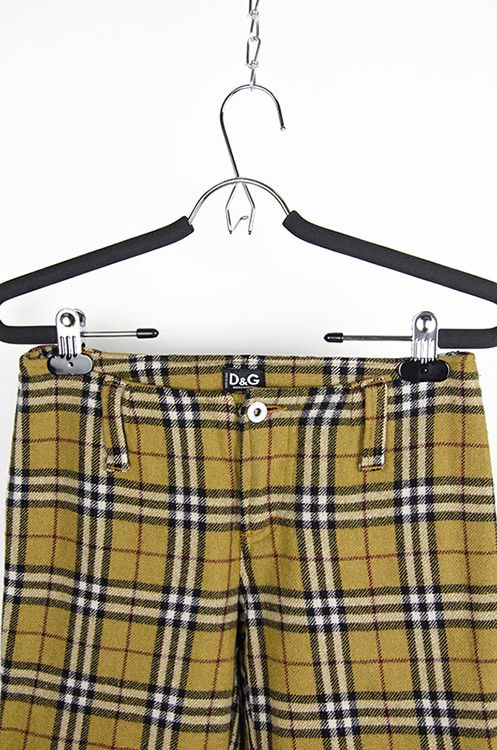 Dolce & Gabbana D&G Plaid Wool-Blend Trousers Camel Check - Size 26/30 Size 26" / US 2 / IT 38 - 8 Thumbnail