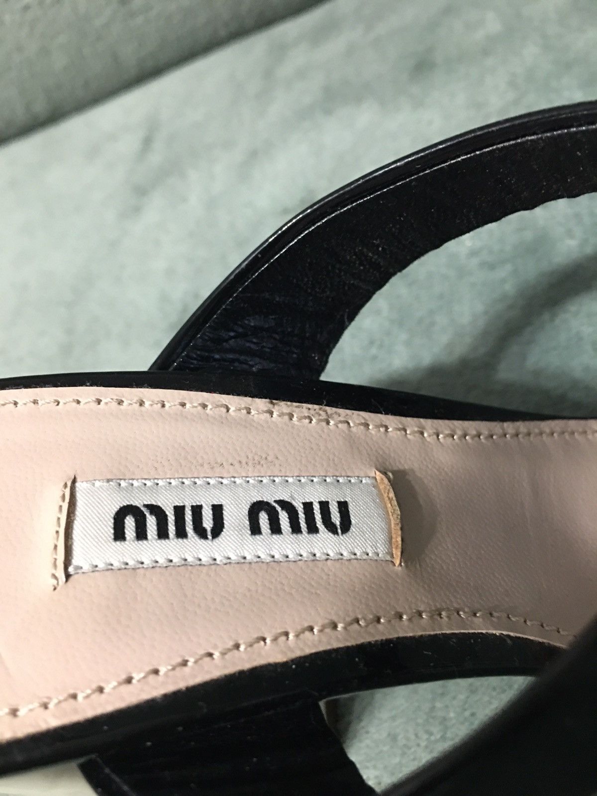 Miu Miu MIU MIU Patent Leather Double Strap Block Heel Mules EU37.5 Size US 7.5 / IT 37.5 - 10 Thumbnail