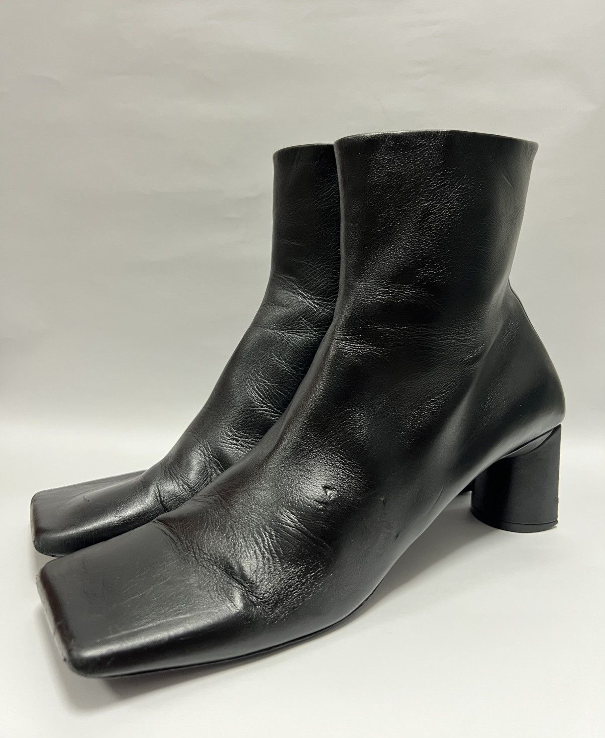 Balenciaga Balenciaga - Square Toe Leather Ankle Boots Size US 8 / IT 38 - 5 Thumbnail