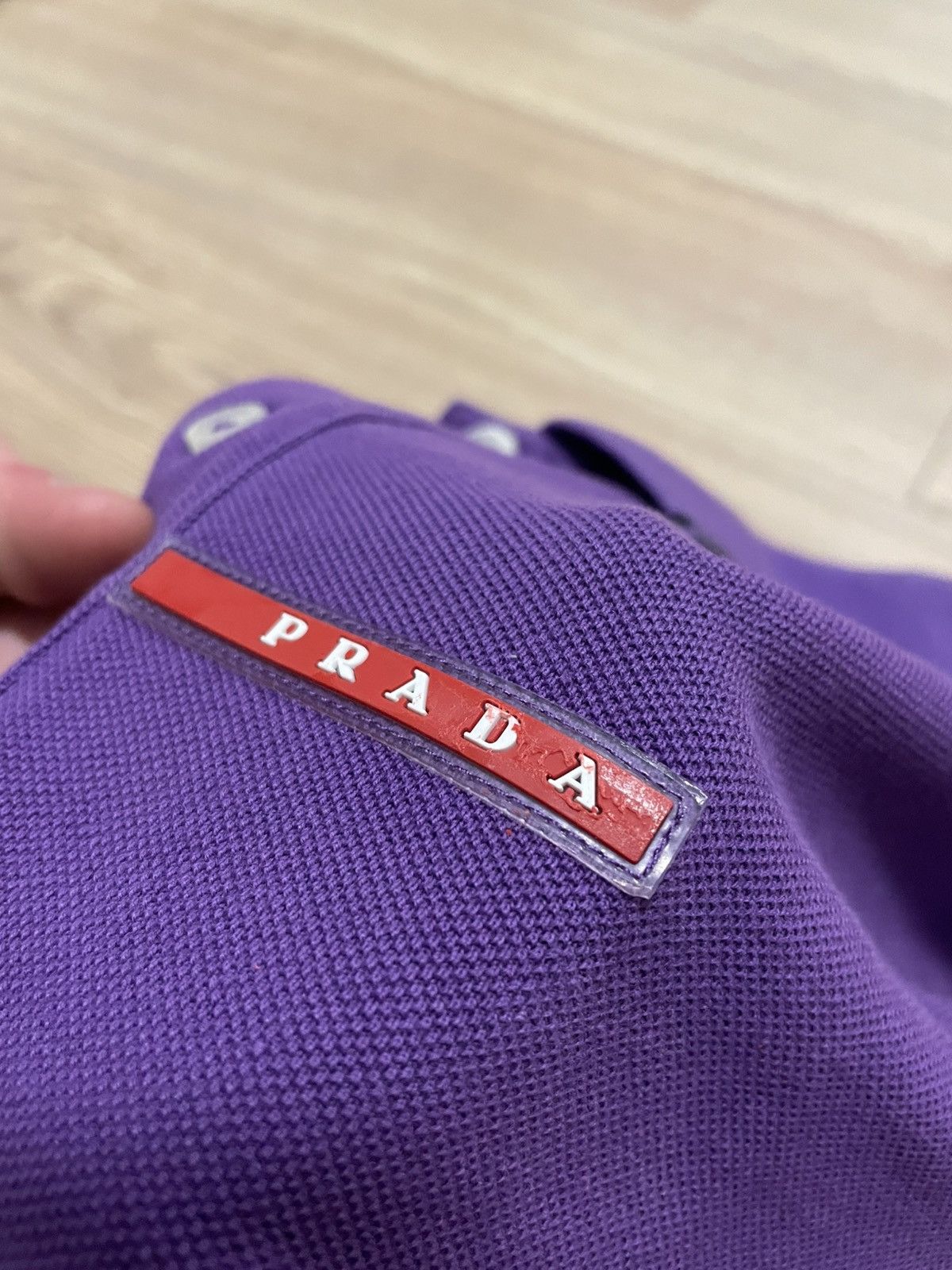 Prada Prada Rad Tab Logo Purple Polo Shirt Size US L / EU 52-54 / 3 - 8 Thumbnail