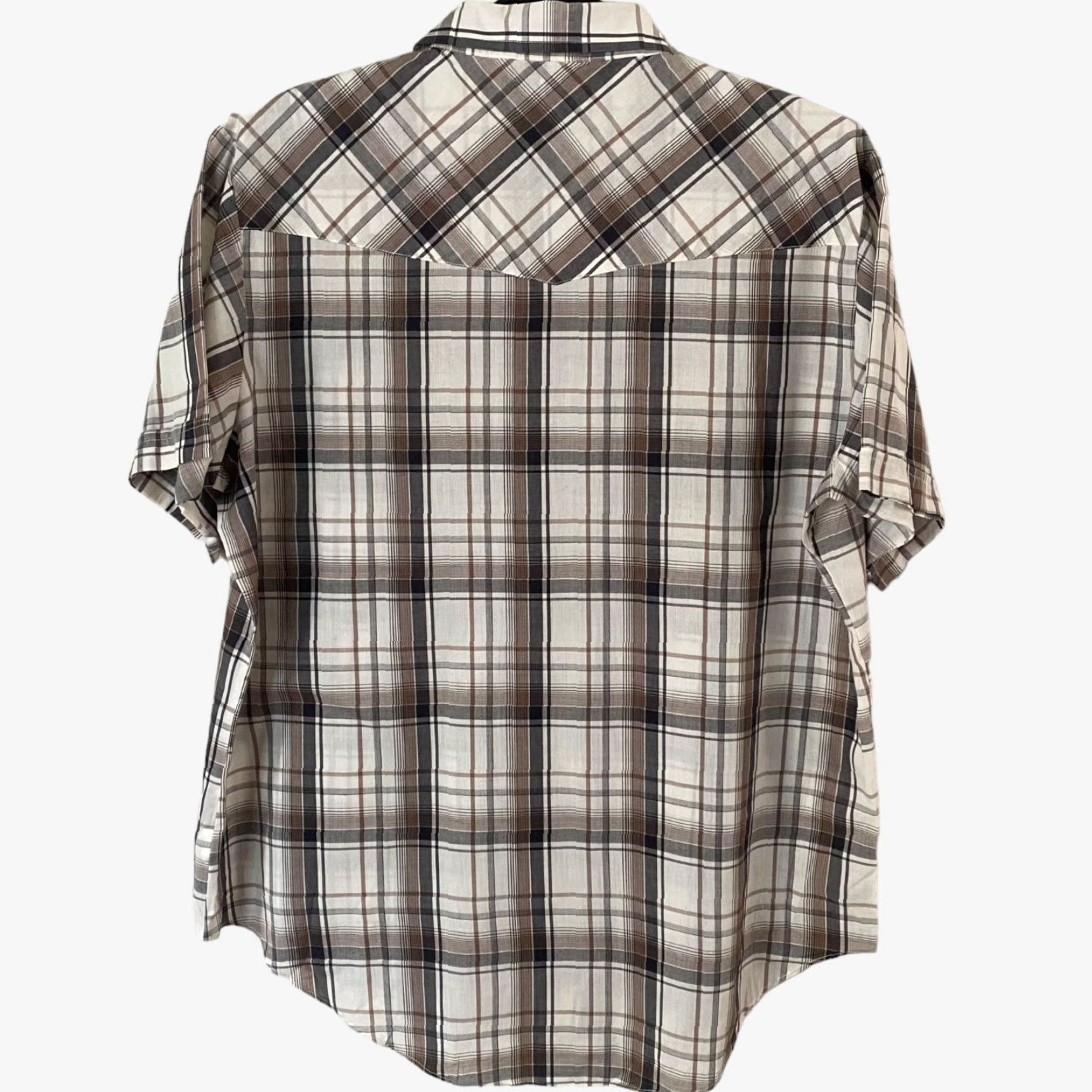Vintage VINTAGE Ely Cattleman Western Pearl Snap Shirt Brown White Plaid Shirt Mens 2XL Short Sleeve Button-Up Pockets Western Casual Workwear Mens Size US XXL / EU 58 / 5 - 3 Thumbnail