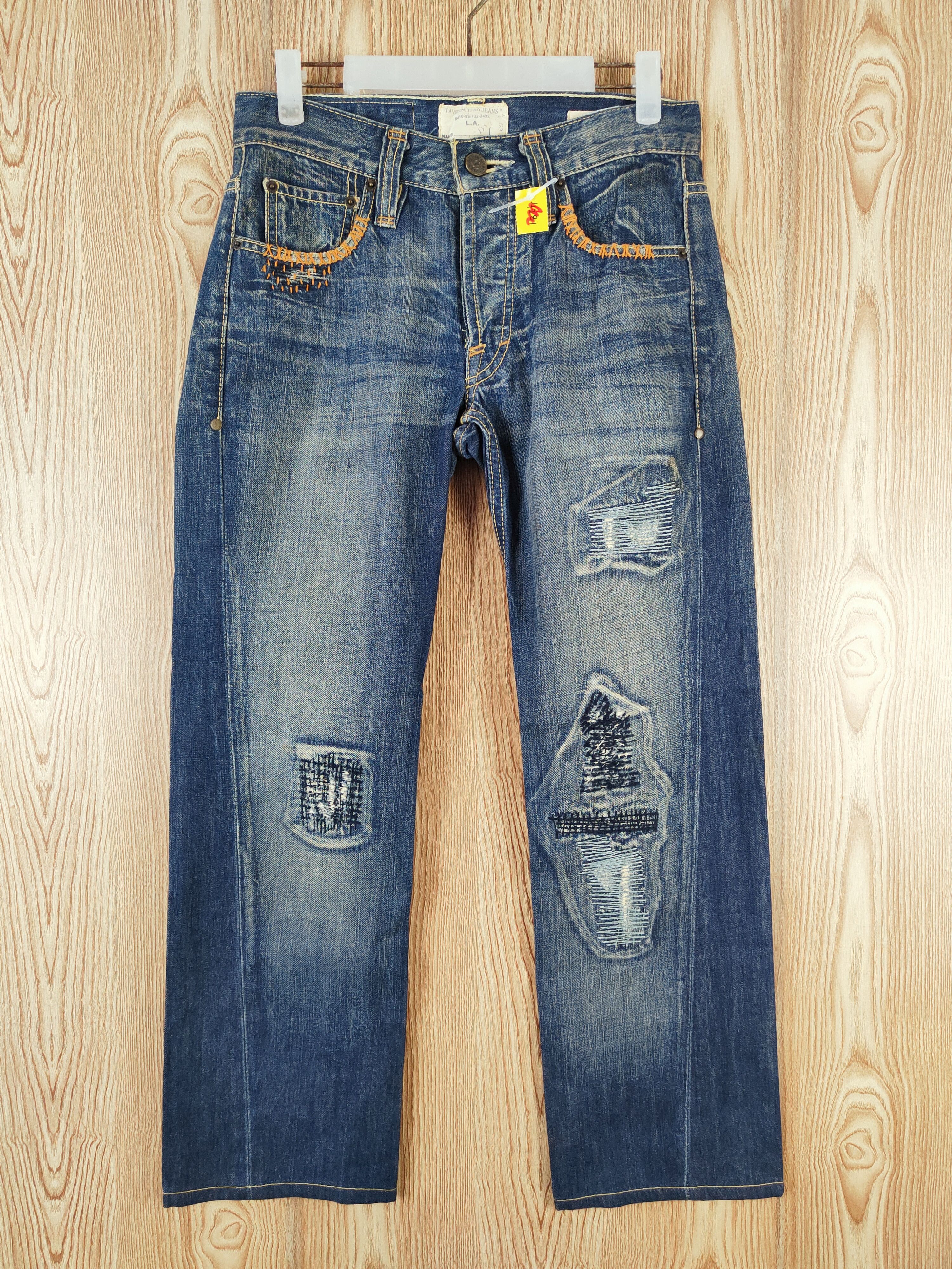 Taverniti Taverniti Dark Blue Distressed Ripped Jeans #W387 Size 28" / US 6 / IT 42 - 1 Thumbnail