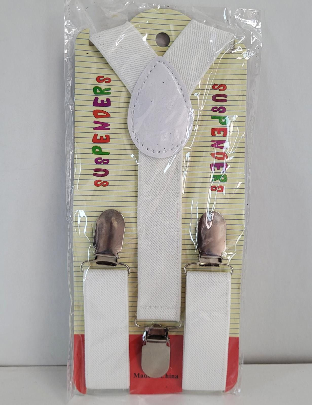 Other White Y-Back Suspenders Adjustable Adult Men's Up to 6’ New Size ONE SIZE - 1 Preview