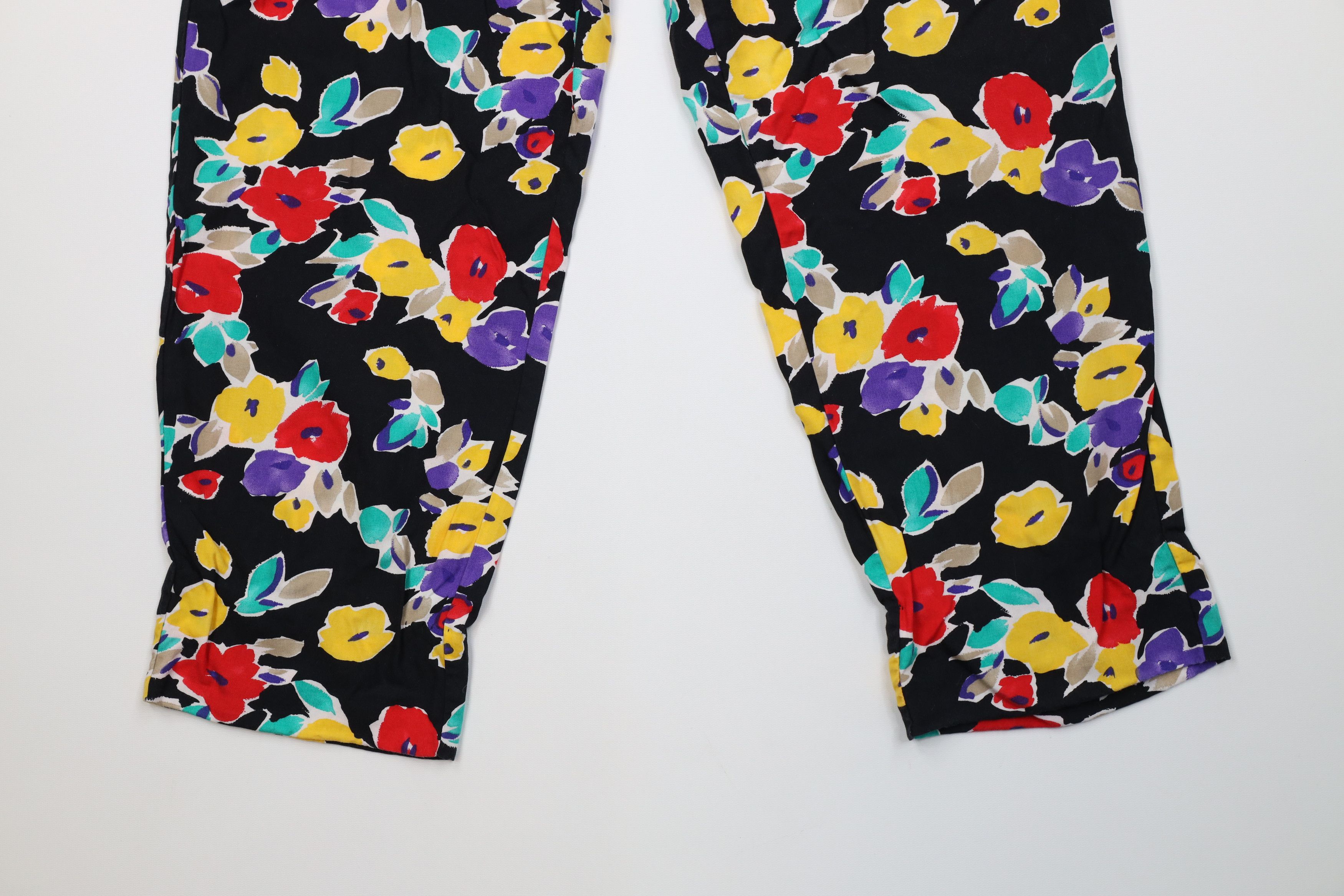 Vintage Vintage 90s Streetwear Gabardine Abstract Flower Harem Pants Size 32" / US 10 / IT 46 - 4 Thumbnail