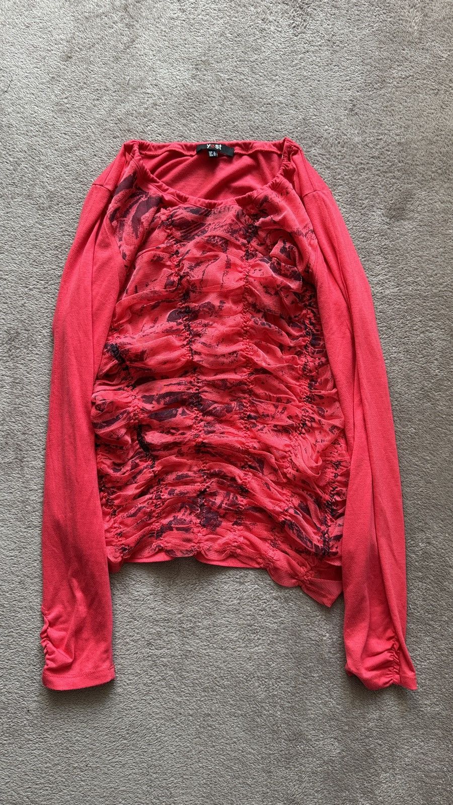 Beauty Beast × Hysteric Glamour × Japanese Brand Y2K Ruched Long Sleeve Top Hysteric Glamour Watanabe Vibe Size L / US 10 / IT 46 - 2 Thumbnail