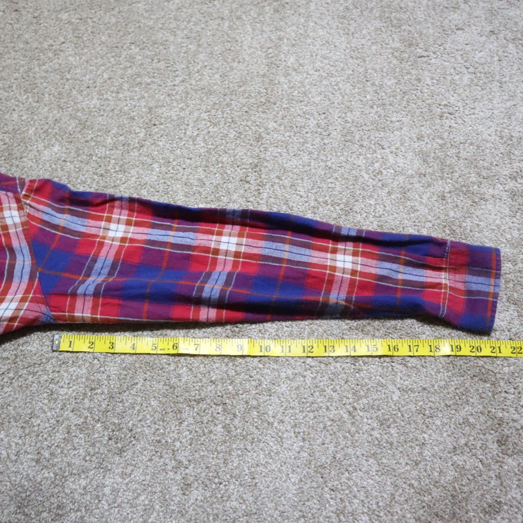 Camel Red Camel Shirt - Western Plaid Long Sleeve Button-Up with Pockets, Multicolor, Size L, Mens Size US L / EU 52-54 / 3 - 6 Thumbnail