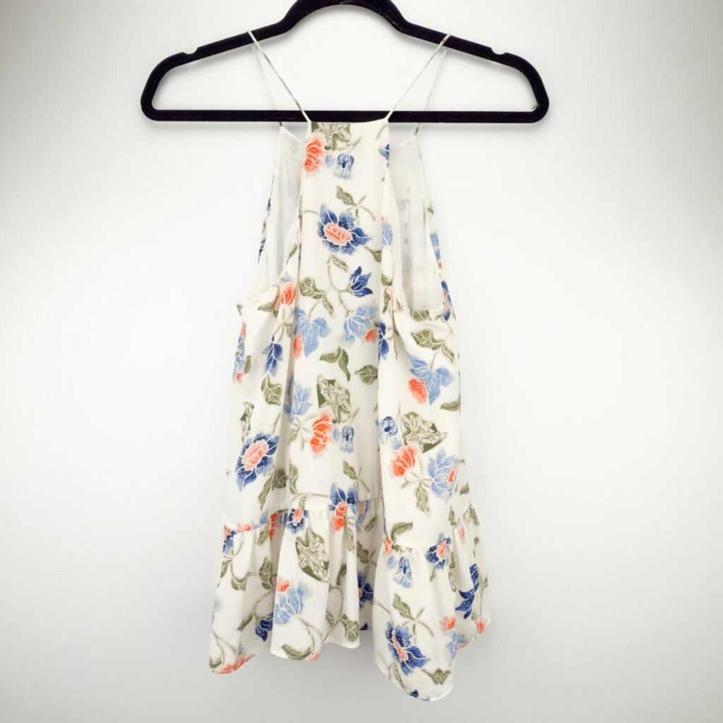 Joie JOIE Derwen Floral Ruffle Hem White Summer Boho Top Size S Size XS / US 0-2 / IT 36-38 - 7 Thumbnail