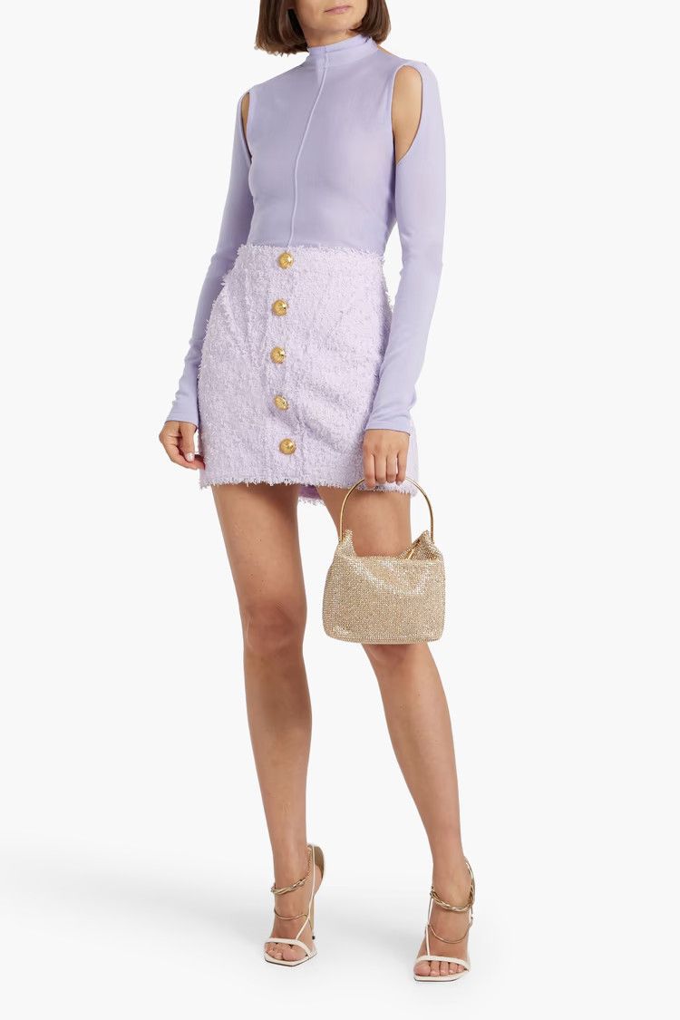 Balmain o1y0625 Mini Skirt in Lilac Size 30" / US 8 / IT 44 - 2 Thumbnail