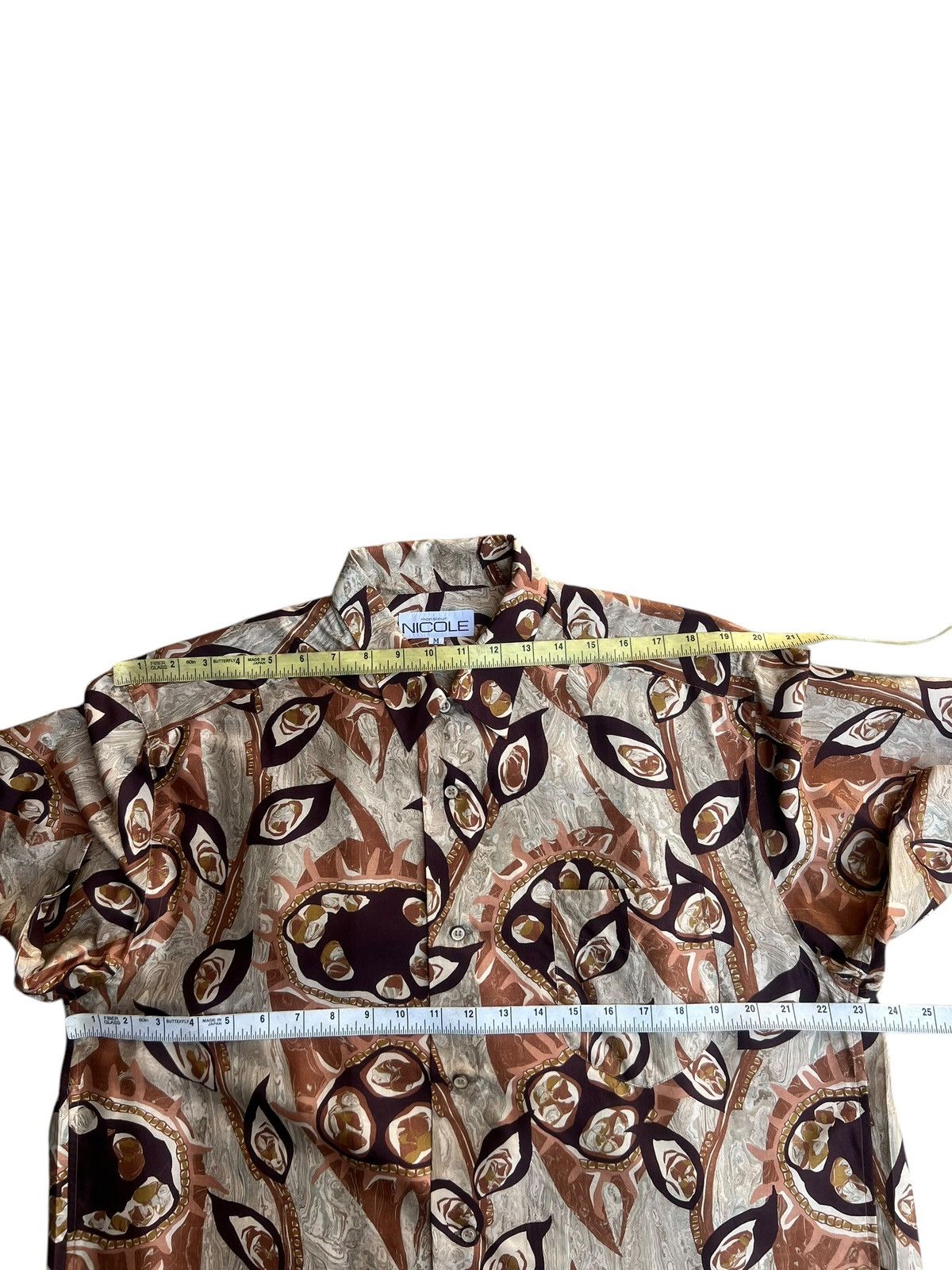 Japanese Brand Vintage 90s Monsieur Nicole Abstract Art 100% Silk Shirt Size US M / EU 48-50 / 2 - 4 Thumbnail