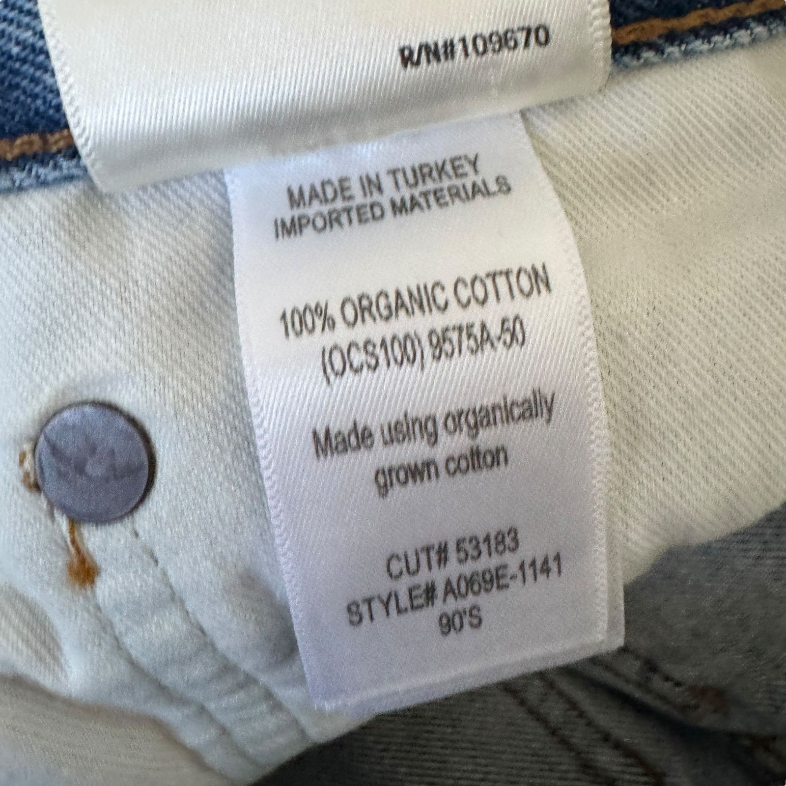 Agolde AGOLDE 90s Mid Rise loose Jean Major Wash Distressed Size 23" - 6 Thumbnail