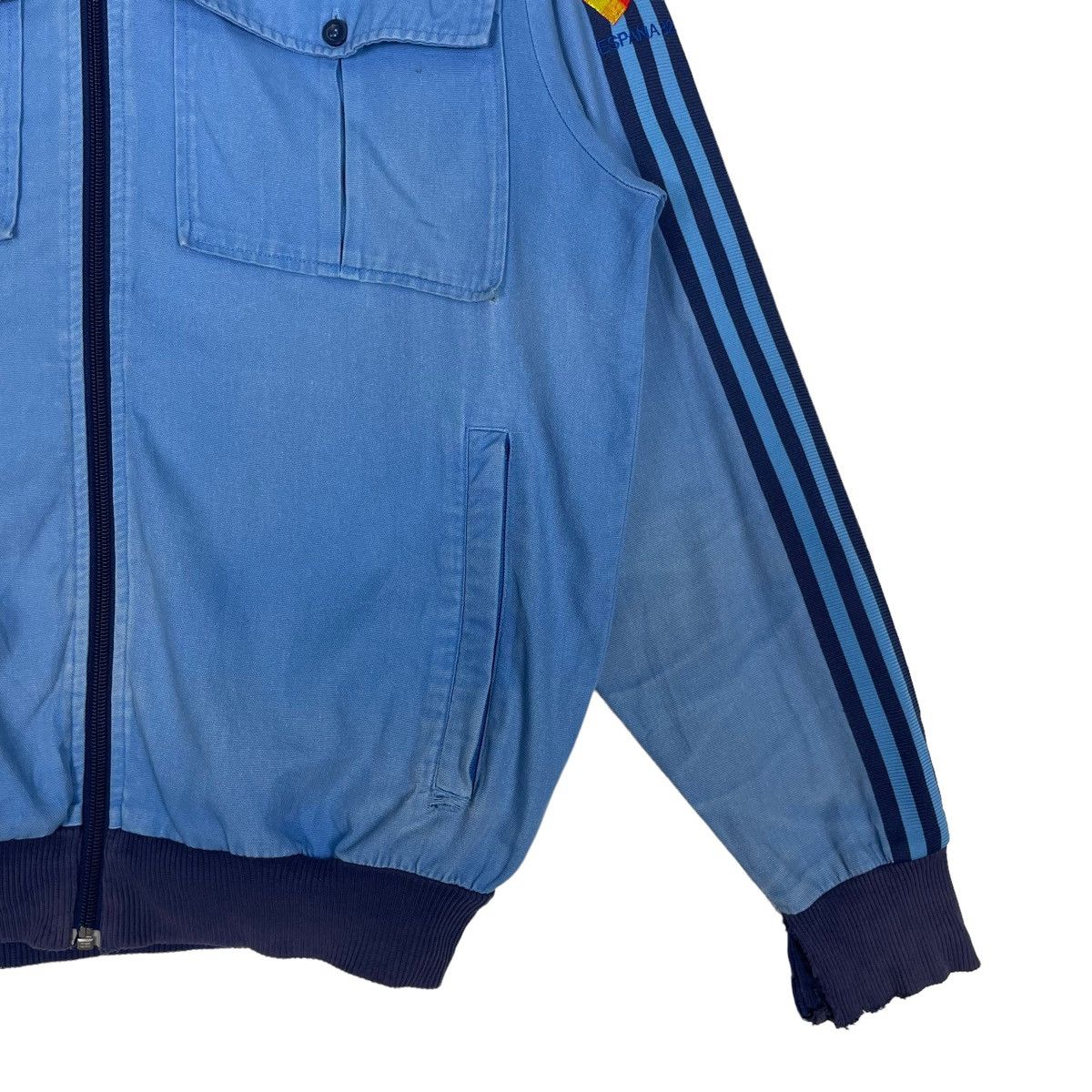 Adidas × Vintage 💥ADIDAS TRAINER BLUE STRIPE DOUBLE POCKET Size US L / EU 52-54 / 3 - 5 Thumbnail