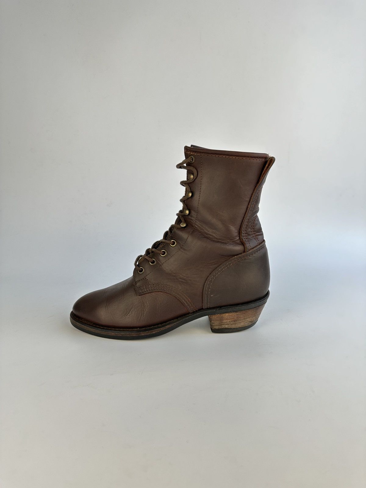 Durango Durango 10M Leather Packer Boots Lace Up Western Vibram Sole Size US 10 / IT 40 - 12 Thumbnail