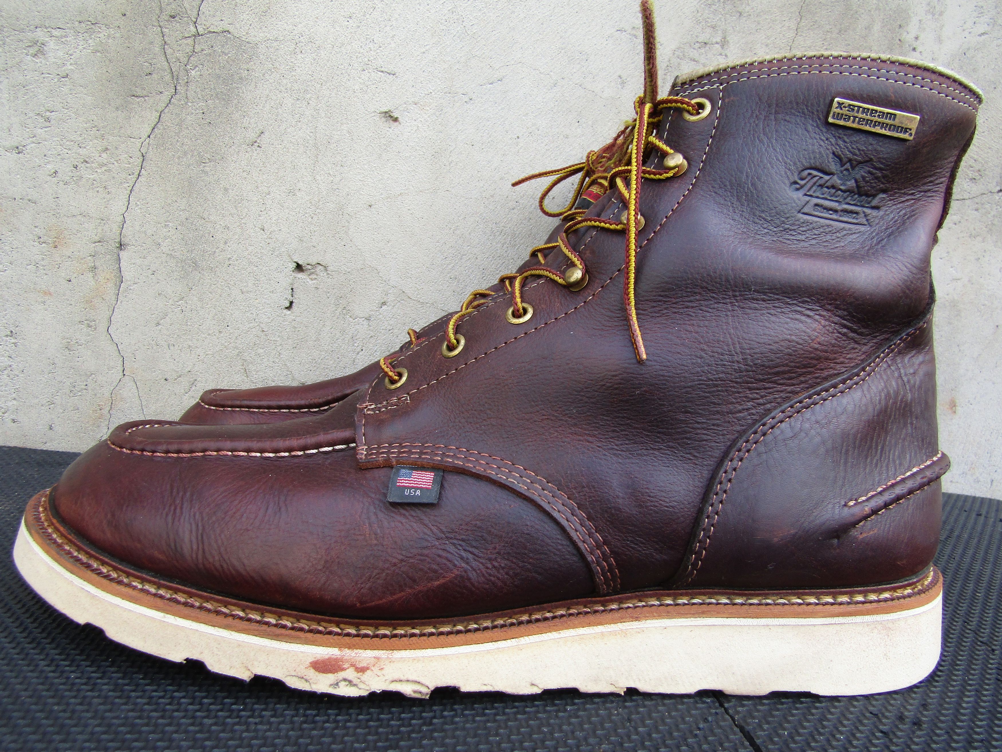 Thorogood Thorogood 1957 Briar Moc Toe Brown Leather 6" 814-3600 Size US 14 / EU 47 - 4 Thumbnail
