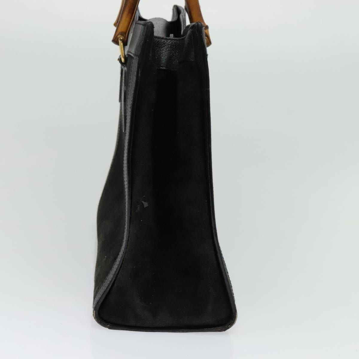 Gucci GUCCI Bamboo Tote Bag Suede Leather Black Gold 002 1186 002 Size ONE SIZE - 4 Thumbnail