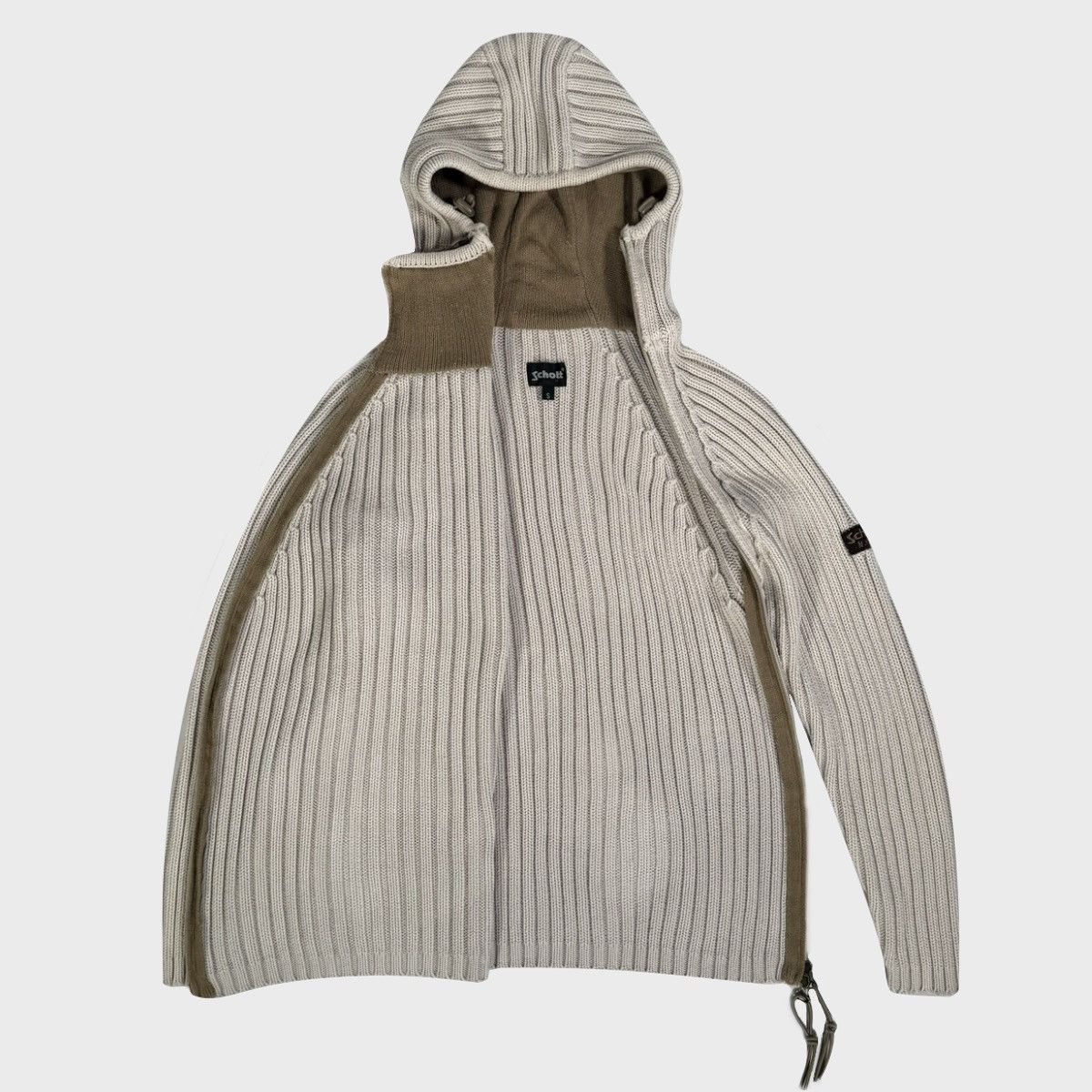 Schott × Vintage RARE 2000’s vintage Schott Double Zippers Balaclava Sweater Size US S / EU 44-46 / 1 - 6 Thumbnail