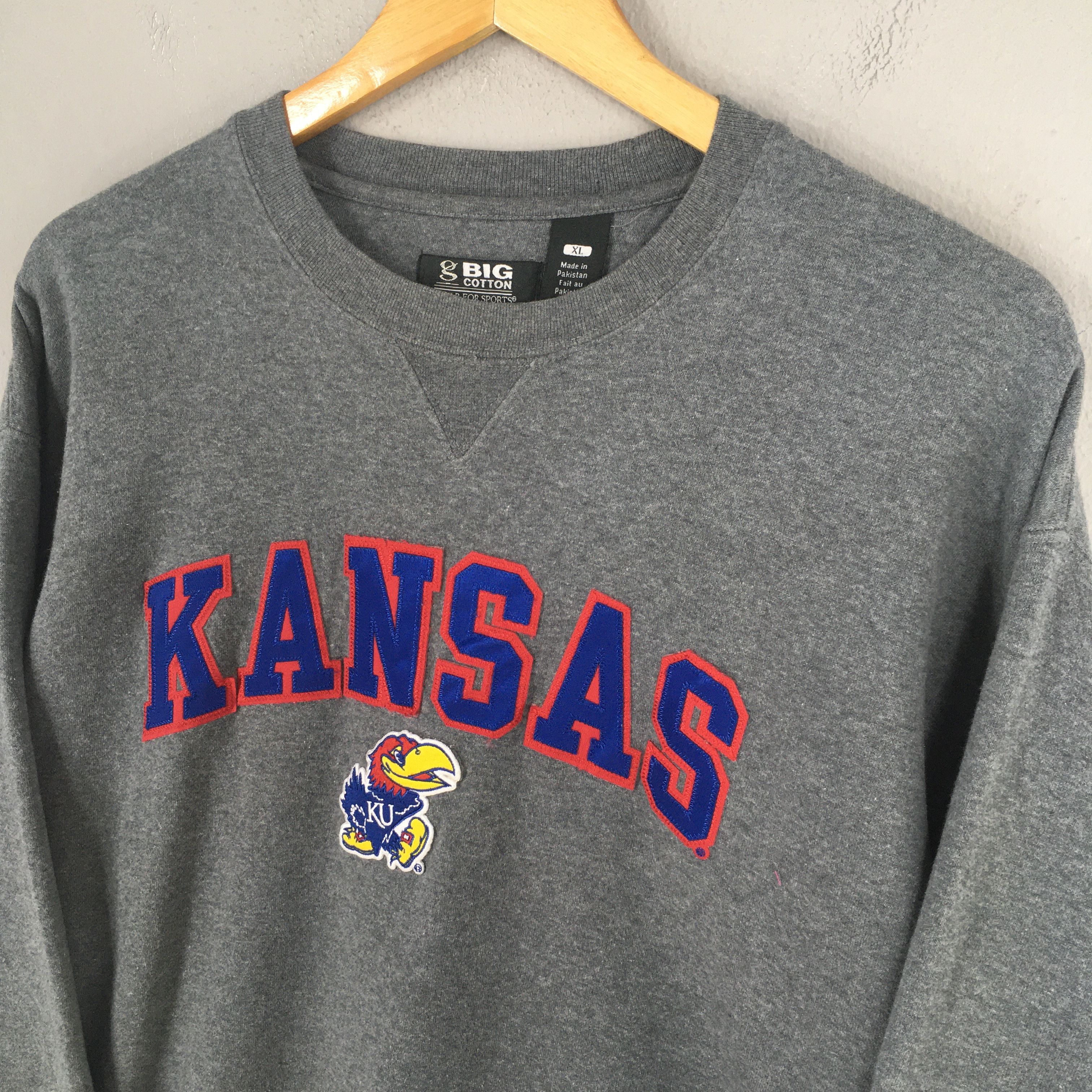 NCAA Vintage Kansas Jayhawks NCAA Gray Sweatshirt XLarge Size US XL / EU 56 / 4 - 3 Thumbnail