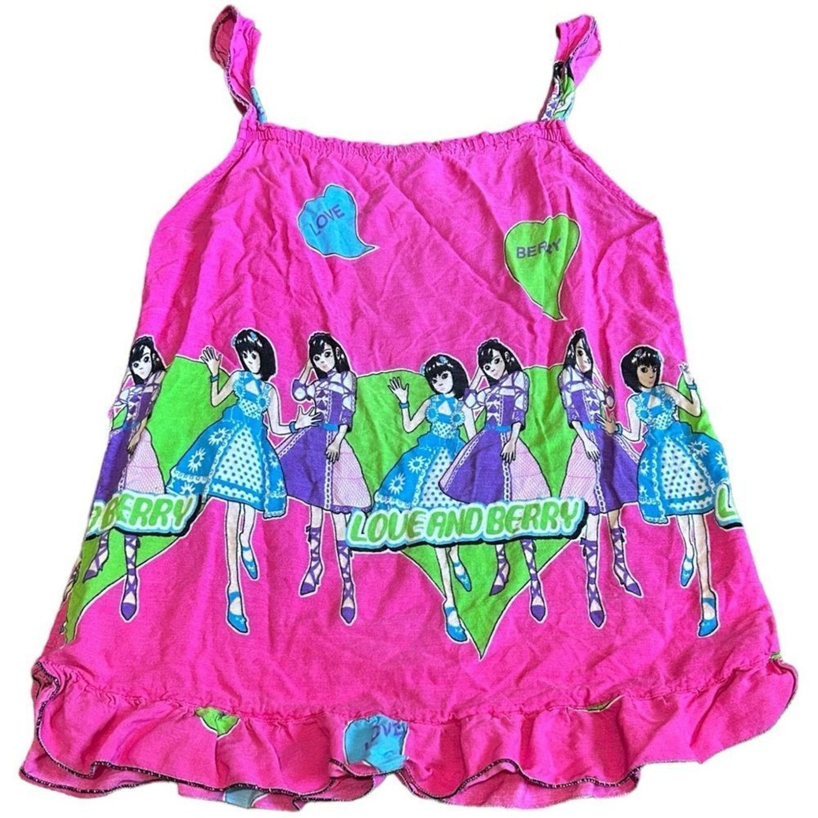 Anime × Cartoon Network × Japanese Brand Love and Berry Y2K Rare Japanese Arcade Game Tank Top Size L / US 10 / IT 46 - 1 Thumbnail
