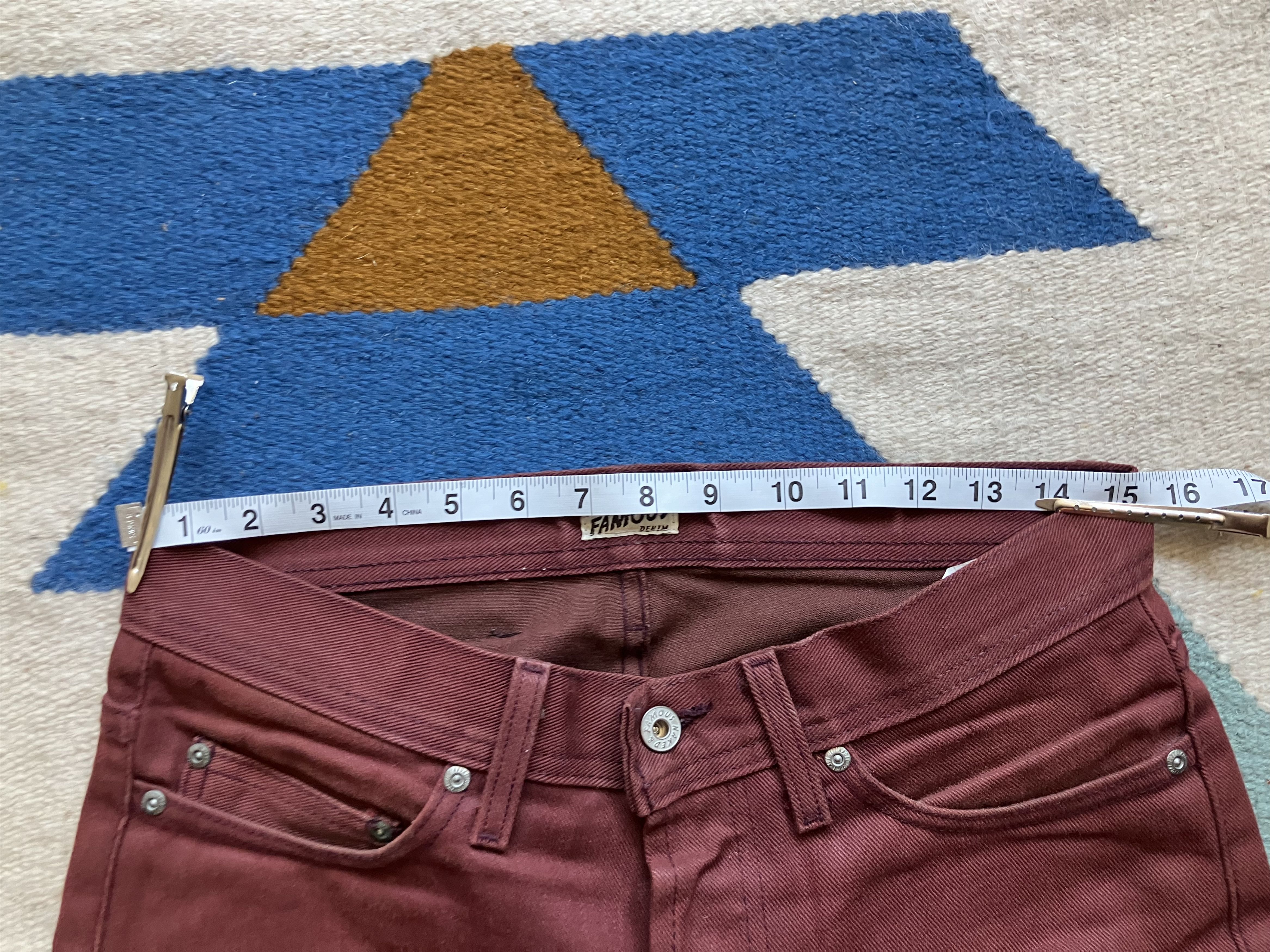 Naked & Famous Naked and Famous Weird Guy - Pomegranate x Brown Selvedge Size US 30 / EU 46 - 2 Thumbnail