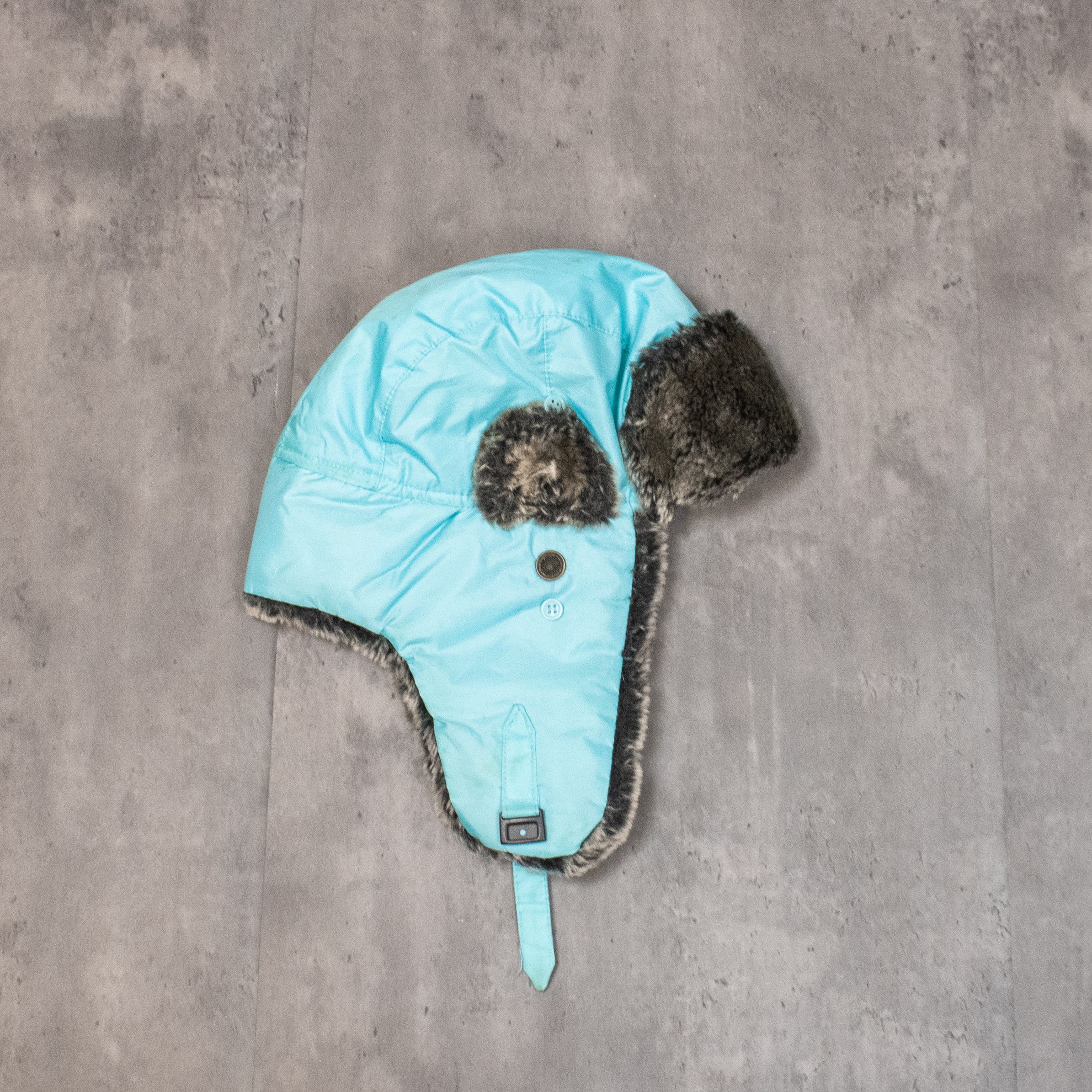 Japanese Brand Vintage VTG Y2K 2000's 00's Bright Blue Ushanka Fur Hat Size ONE SIZE - 2 Thumbnail