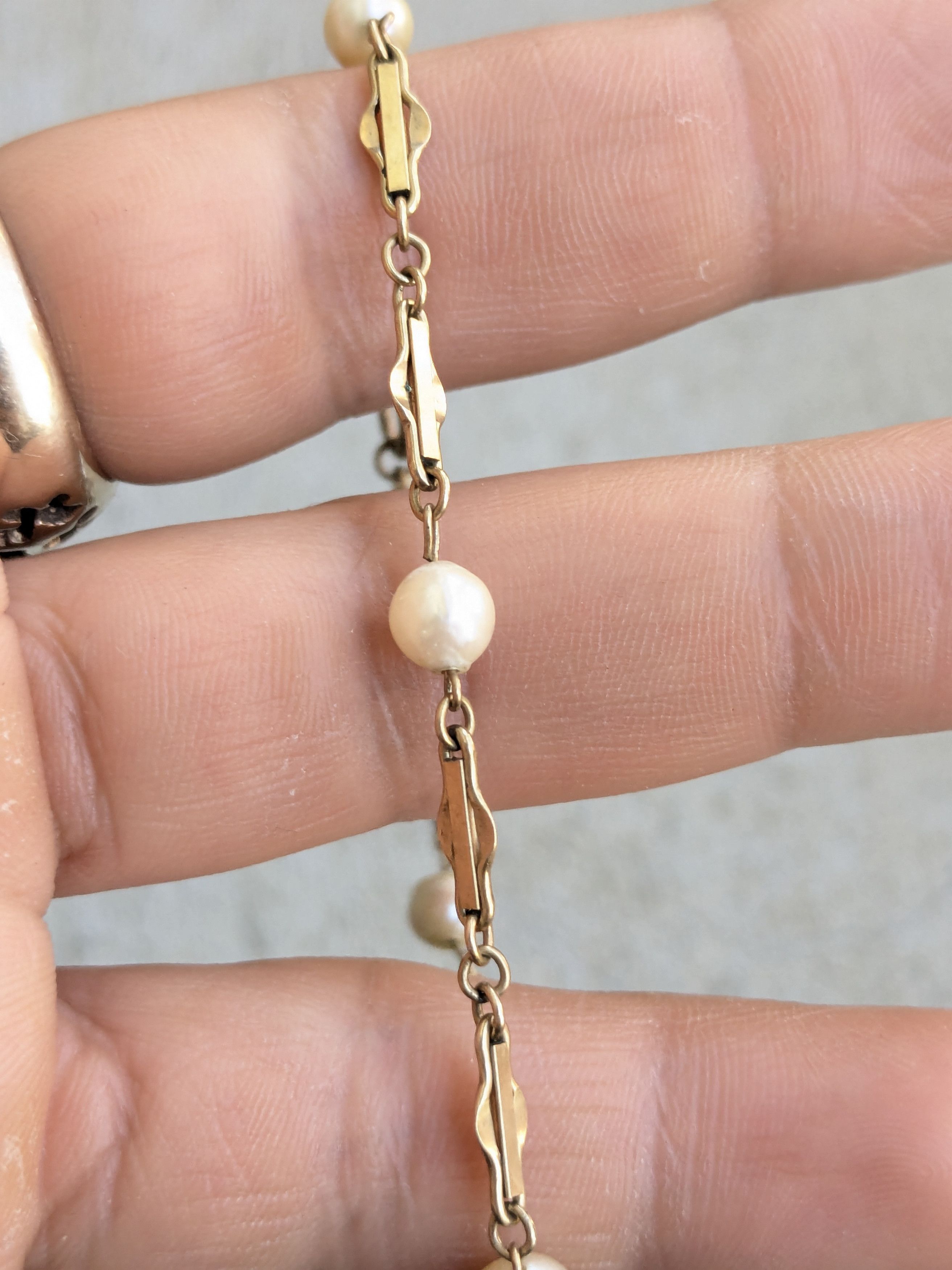 Jewelry × Vintage Vintage Gold Bracelet Pearl Bracelet 1/20 12k GF 7.5" Size ONE SIZE - 8 Thumbnail