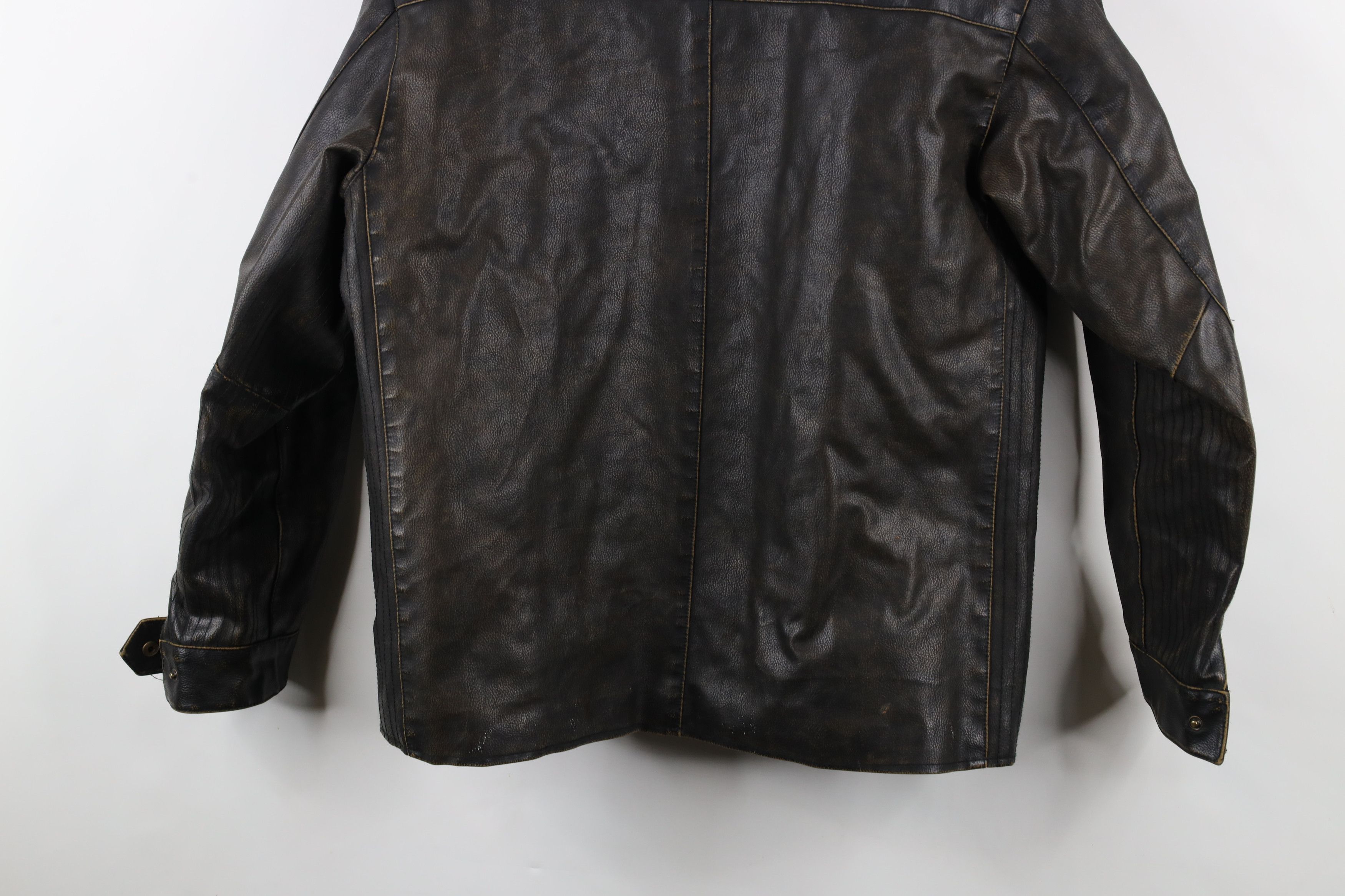Vintage Vintage 90s Y2K Streetwear Faux Leather Quilted Moto Jacket Size US L / EU 52-54 / 3 - 15 Thumbnail