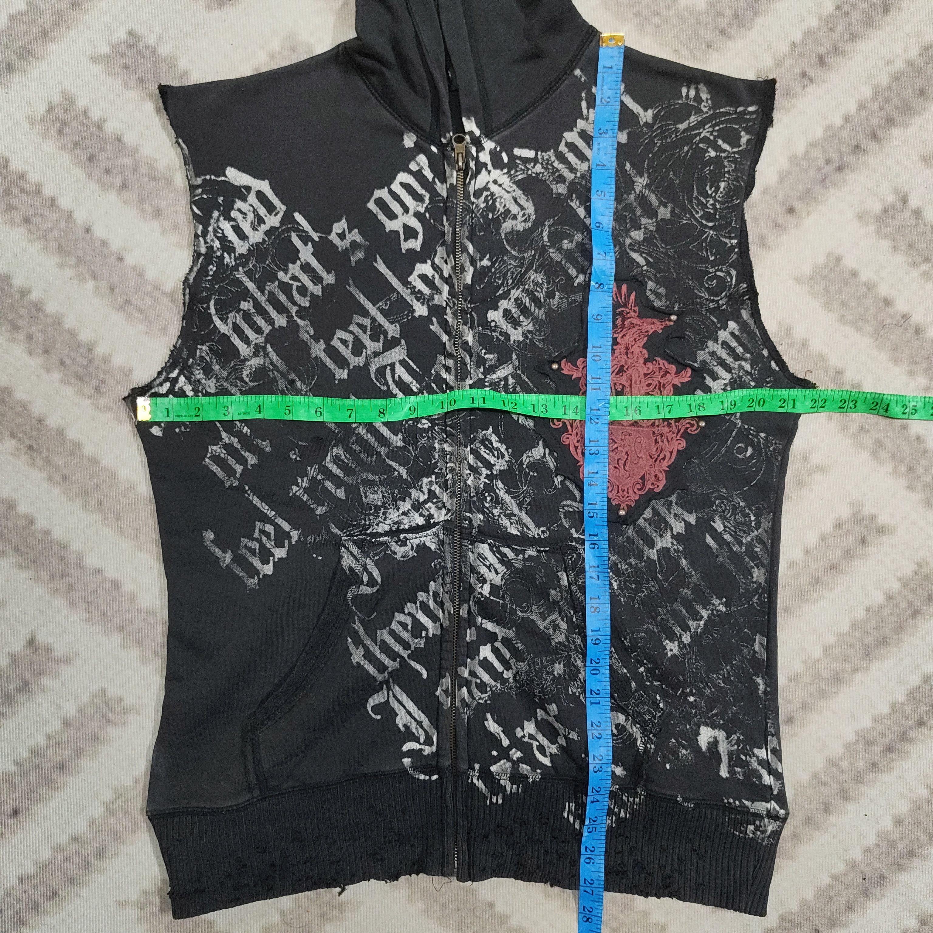 In The Attic Distressed IN THE ATTIC Y2K Sleeveless Full Zip Hoodie Size US L / EU 52-54 / 3 - 9 Thumbnail