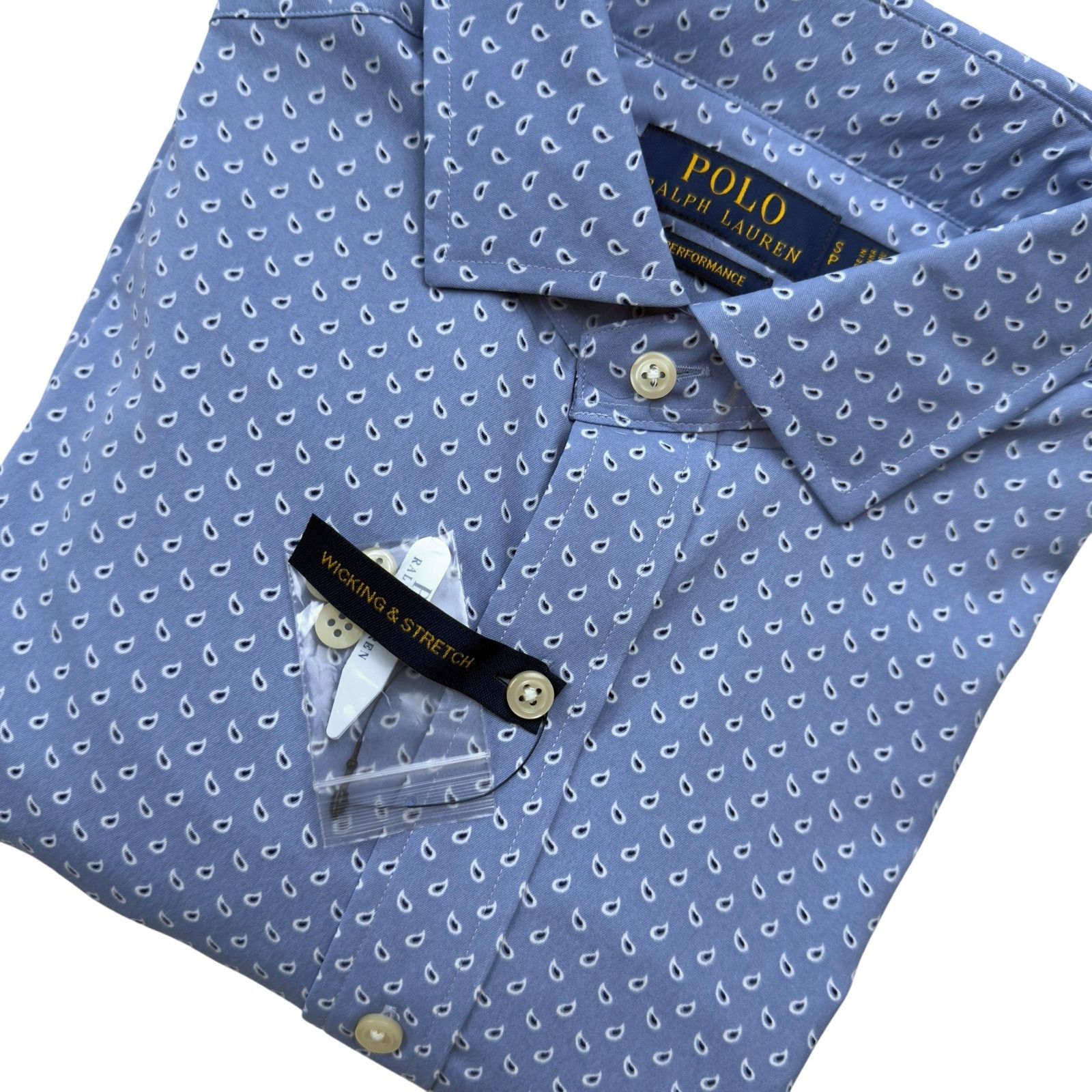 Polo Ralph Lauren Ralph Lauren Performance L/S Blue Paisley Button Down Shirt Size US S / EU 44-46 / 1 - 1 Thumbnail