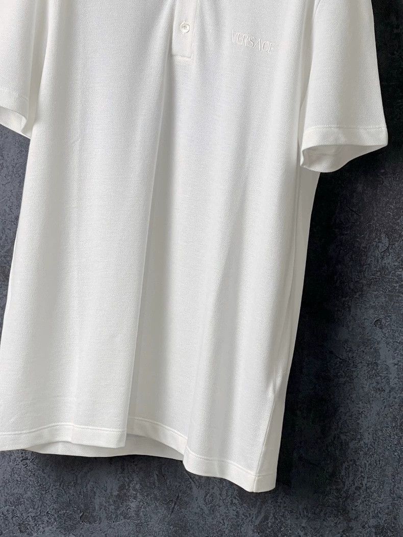 Versace Versace White cotton short-sleeved polo shirt Size US XXL / EU 58 / 5 - 4 Thumbnail