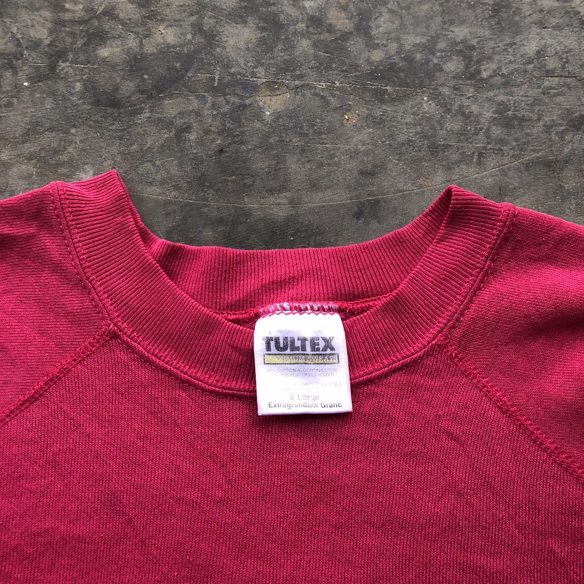 Tultex × Vintage Vintage Sweatshirt Tultex Magenta 90s Size US XL / EU 56 / 4 - 2 Thumbnail