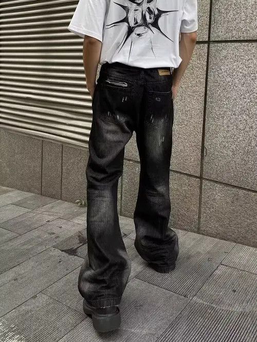 VIBE Street ripped corrugated pleated micro-flared jeans Size US 32 / EU 48 - 2 Thumbnail