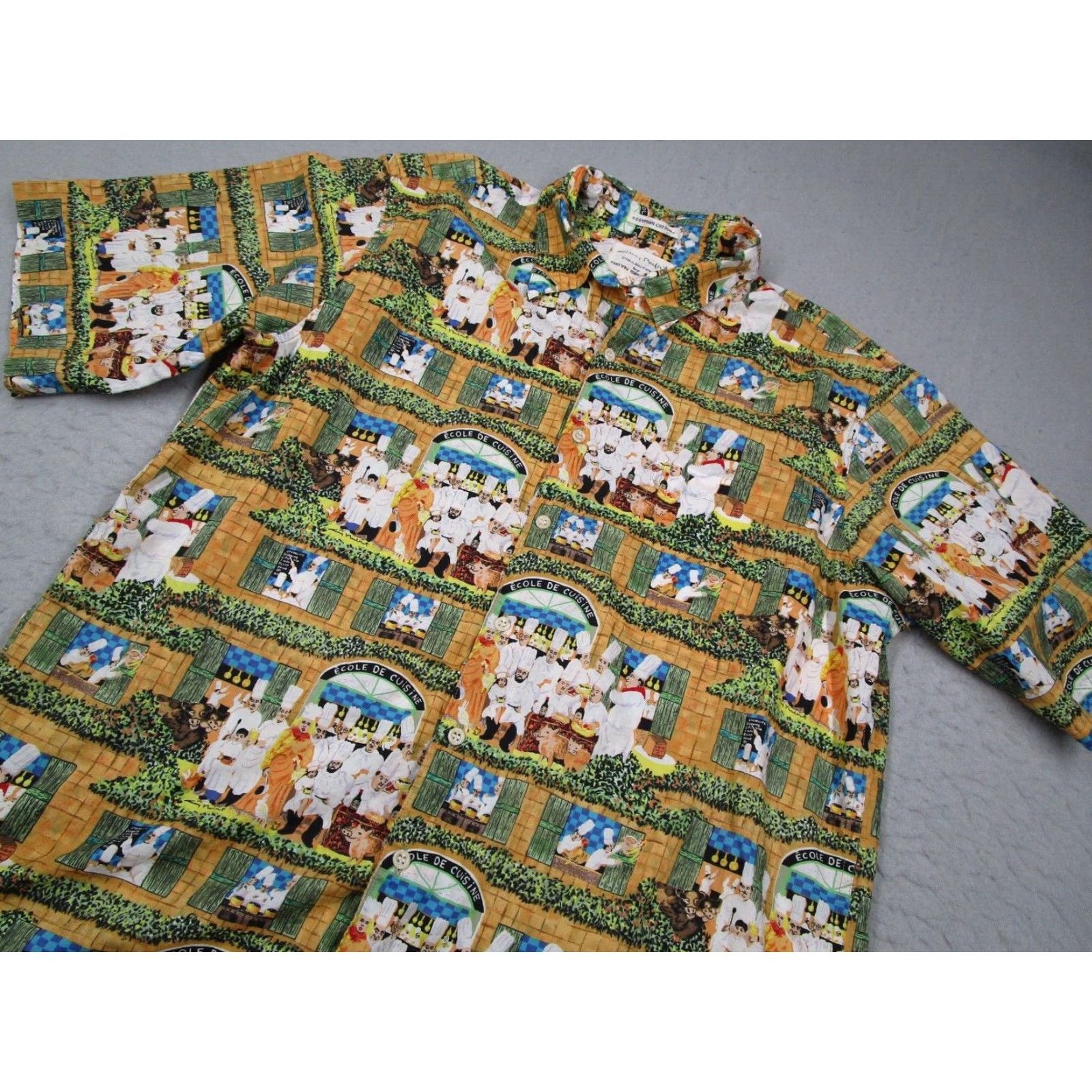 Reyn Spooner VINTAGE Reyn Spooner Guy Buffet Shirt Mens L Yellow Button Up Ecole De Cuisine Tiki Size US L / EU 52-54 / 3 - 2 Thumbnail