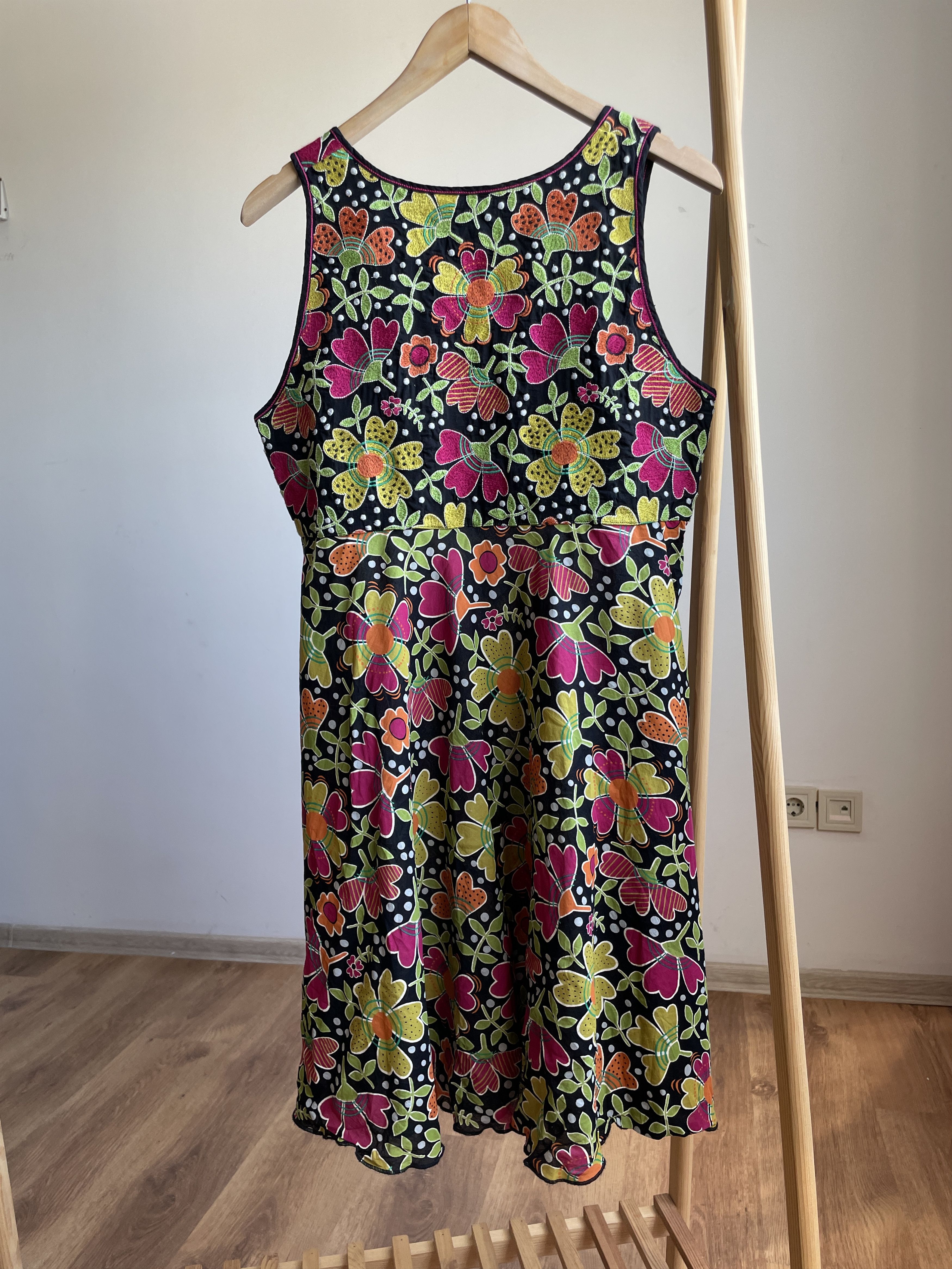 Gudrun Sjoden Gudrun Sjoden Floral Cotton Flared Midi Tank Dress Size M / US 6-8 / IT 42-44 - 3 Thumbnail