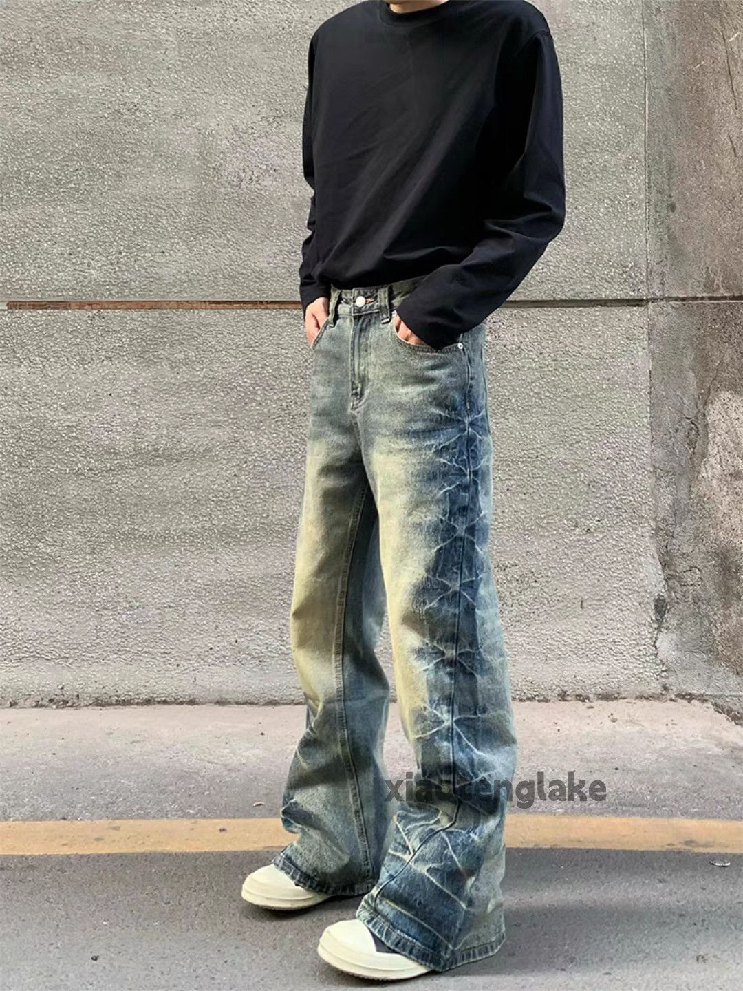 Jean Unisex outdoor utility punk yuppie tie dye flared jeans Size US 34 / EU 50 - 4 Thumbnail