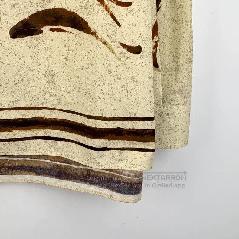 Loewe Loewe size 37 23 Model Beige Ink Wash Printed Cotton Collar Size US XS / EU 42 / 0 - 4 Thumbnail