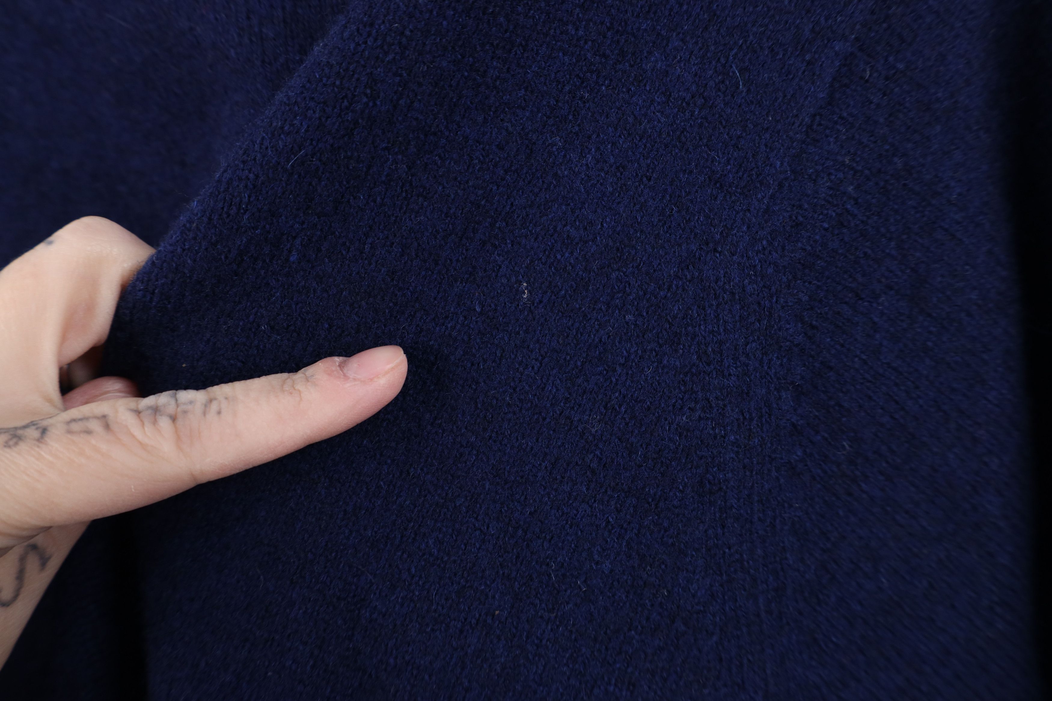 Vintage Vintage 70s Streetwear Lambswool Cardigan Sweater Navy Blue Size US XXL / EU 58 / 5 - 10 Thumbnail