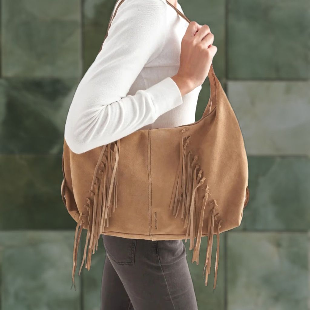 Vintage FredsBruder Design suede Leather shoulder tan fringe handbag Size ONE SIZE - 1 Thumbnail