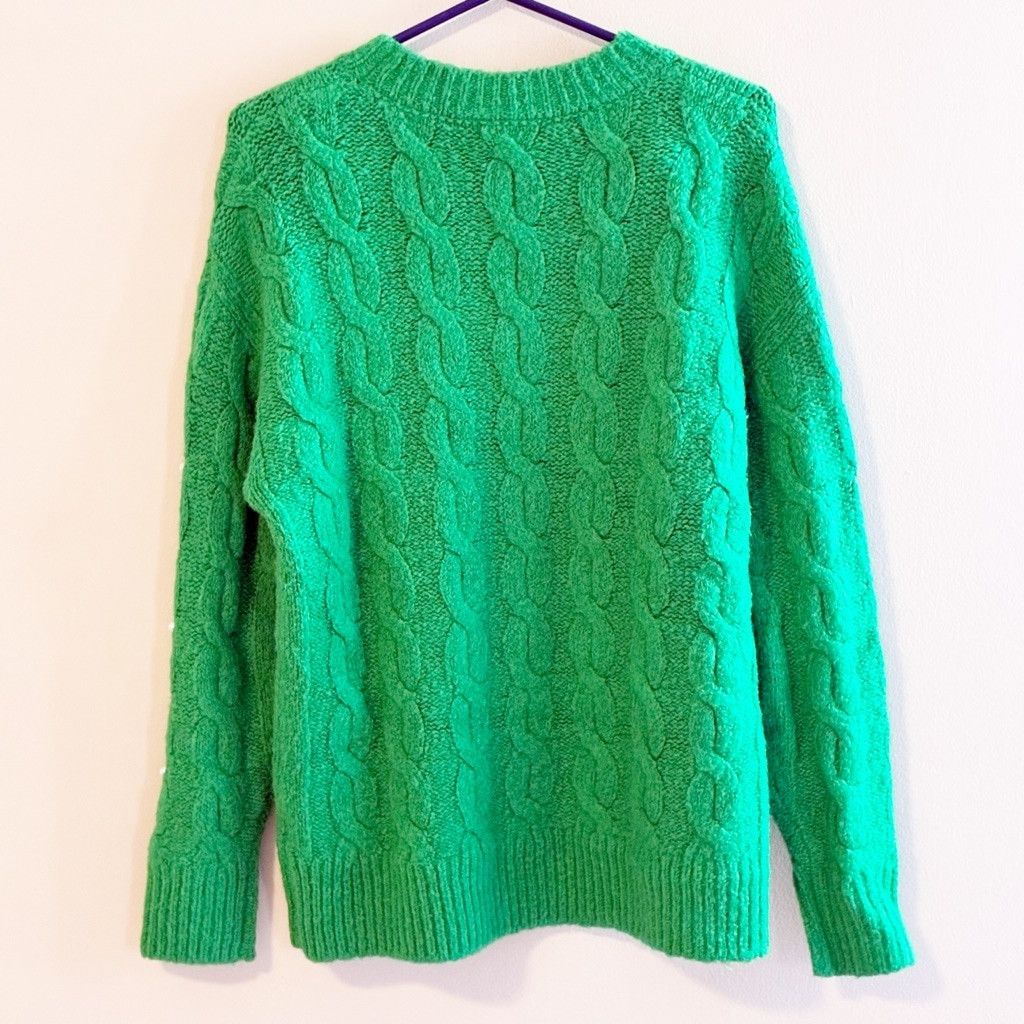 Other Skies are Blue Green Cable Knit Pearl Embellished Sweater XS Size XS / US 0-2 / IT 36-38 - 5 Thumbnail