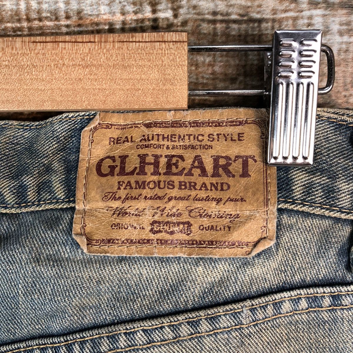 GL Hearth Blue patchwork Distressed Denim Pants #A2177