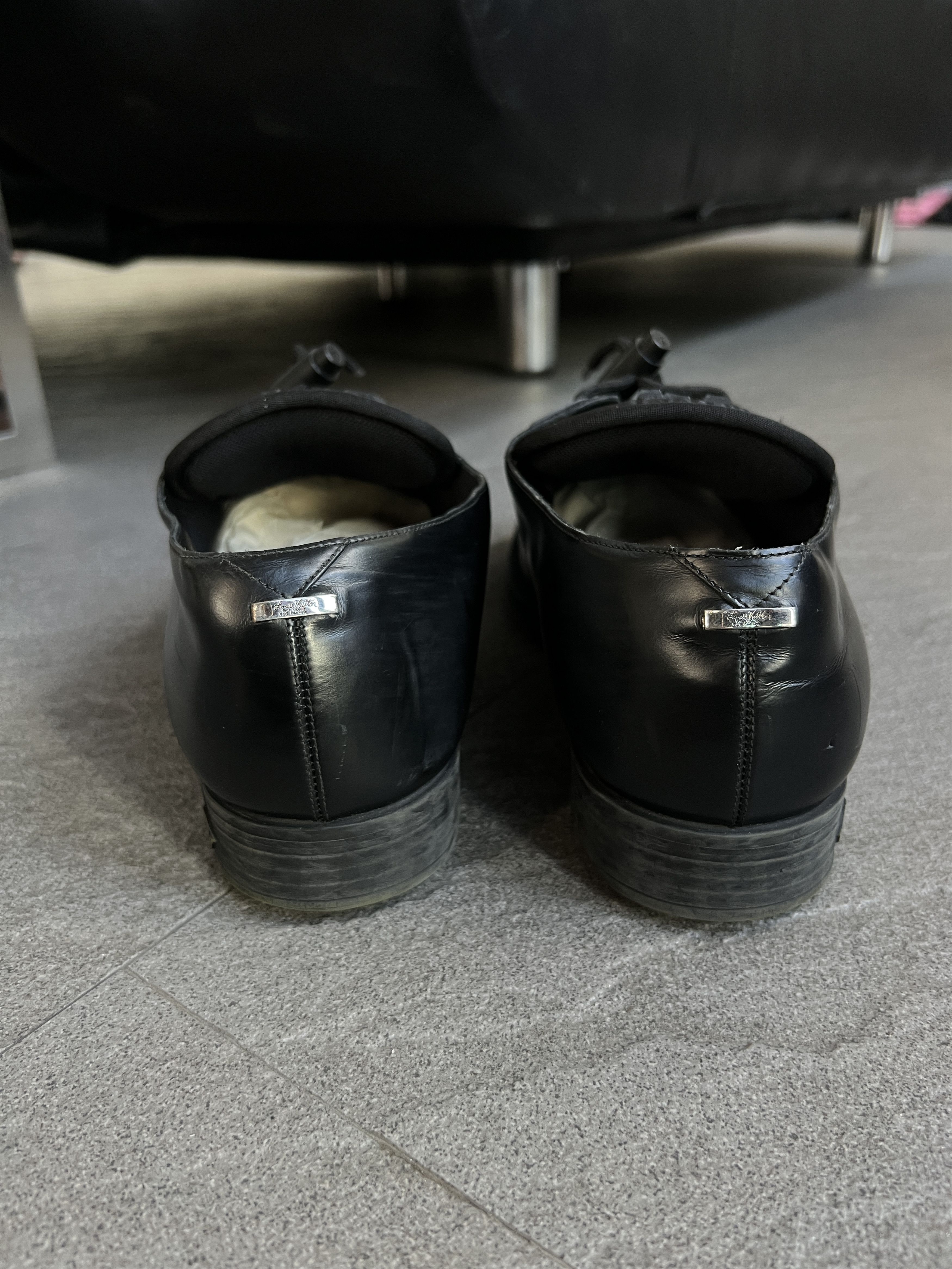 Louis Vuitton Louis Vuitton Black Leather Derby Shoes LV Logo 6.5 Size US 6.5 / EU 39-40 - 6 Thumbnail